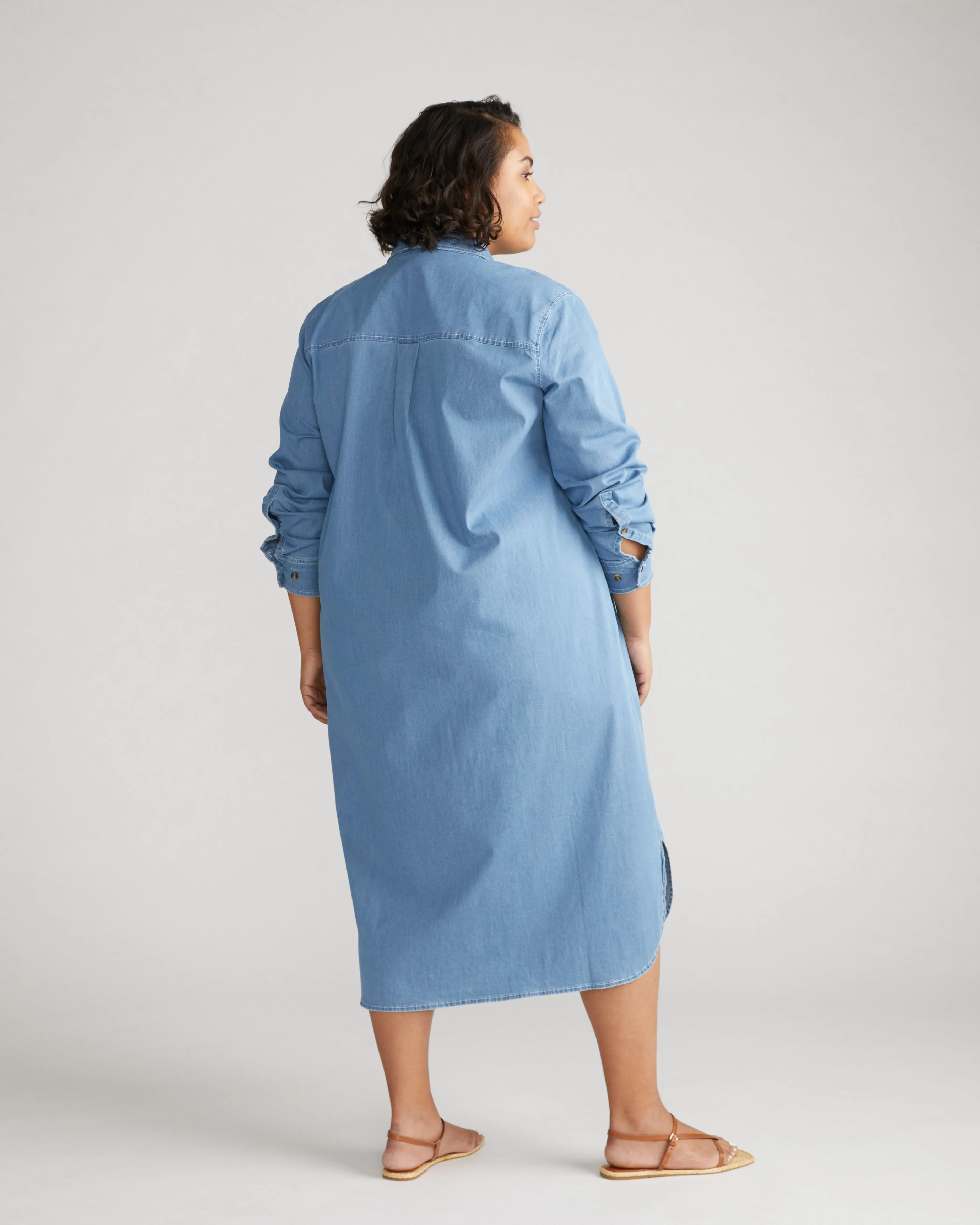 Odeon Stretch Cotton Chambray Shirtdress - Cove Blue sold by Universal Standard product image thumbnail 4