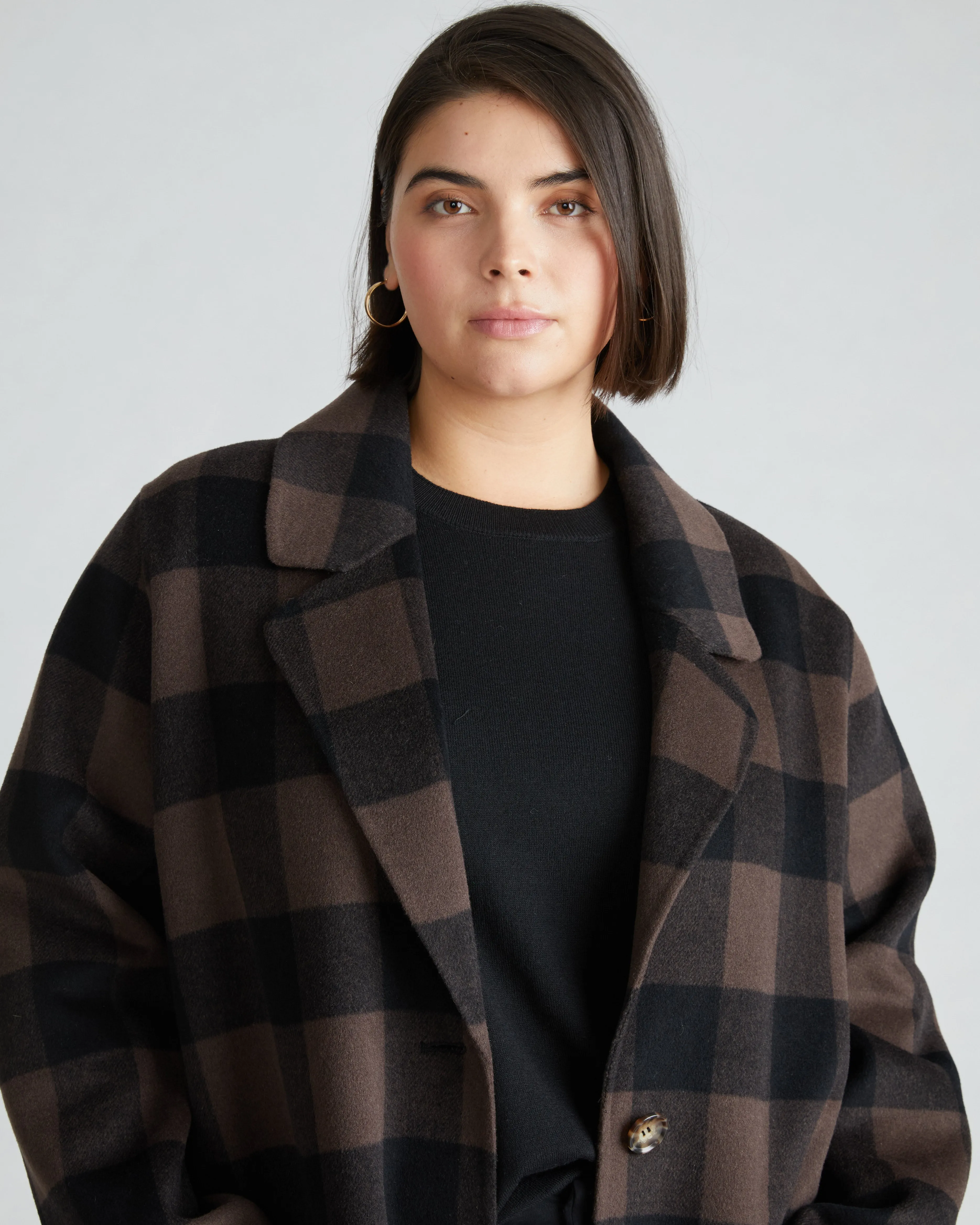 Double Face Luxe Coat - Coffee Plaid sold by Universal Standard product image thumbnail 3
