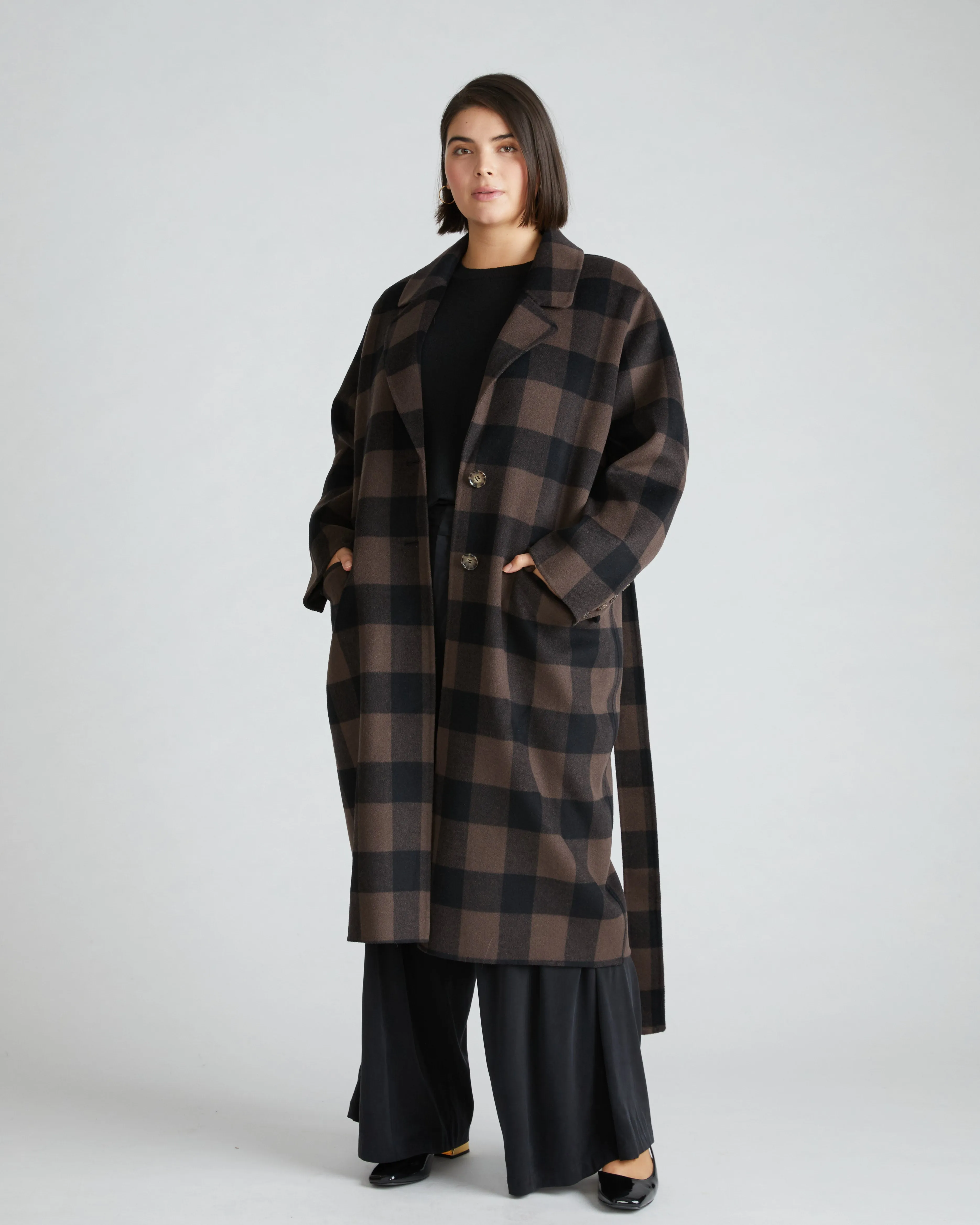 Double Face Luxe Coat - Coffee Plaid sold by Universal Standard product image thumbnail 2