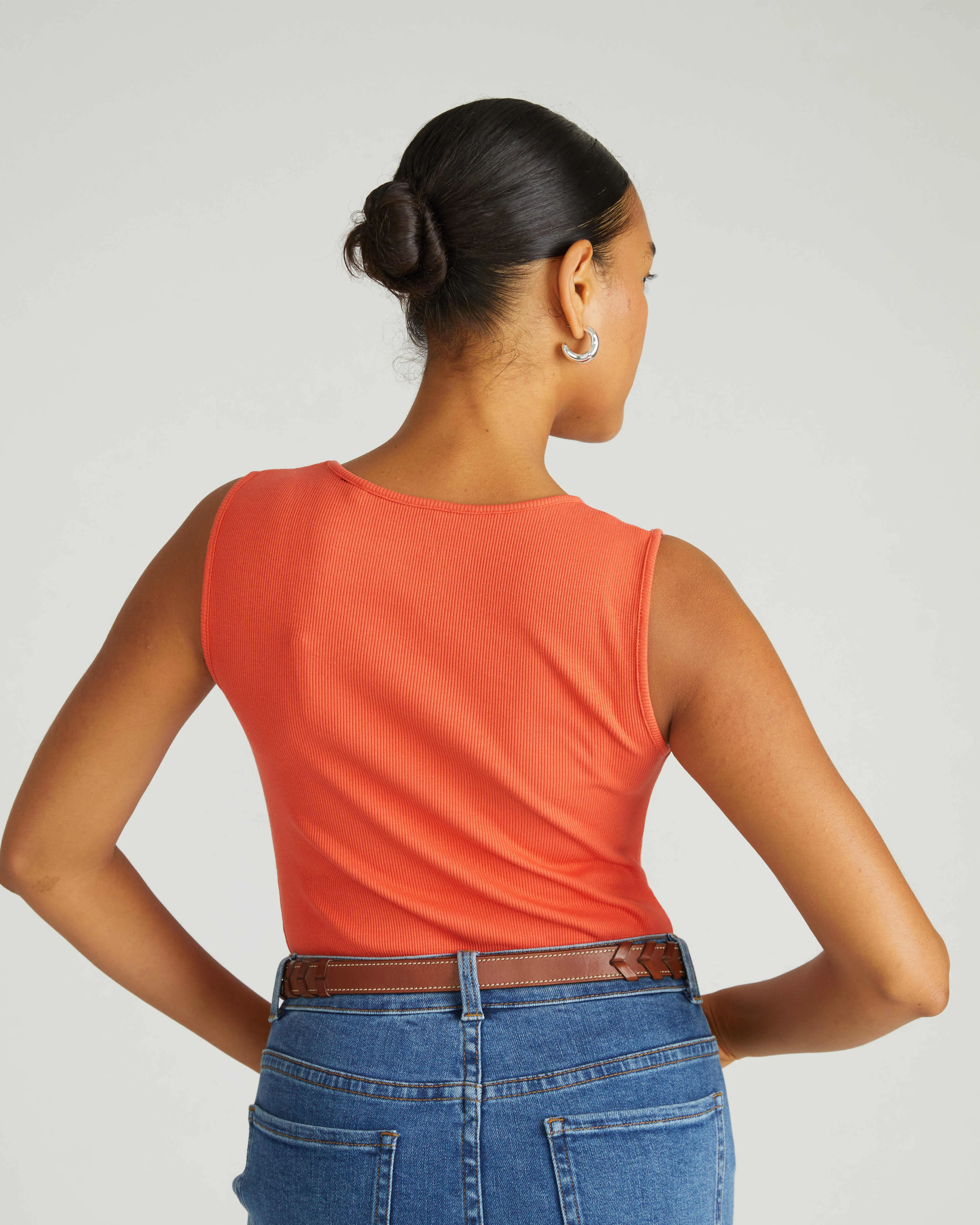 Daisy Ribbed Tank - Coral Reef sold by Universal Standard product image thumbnail 3