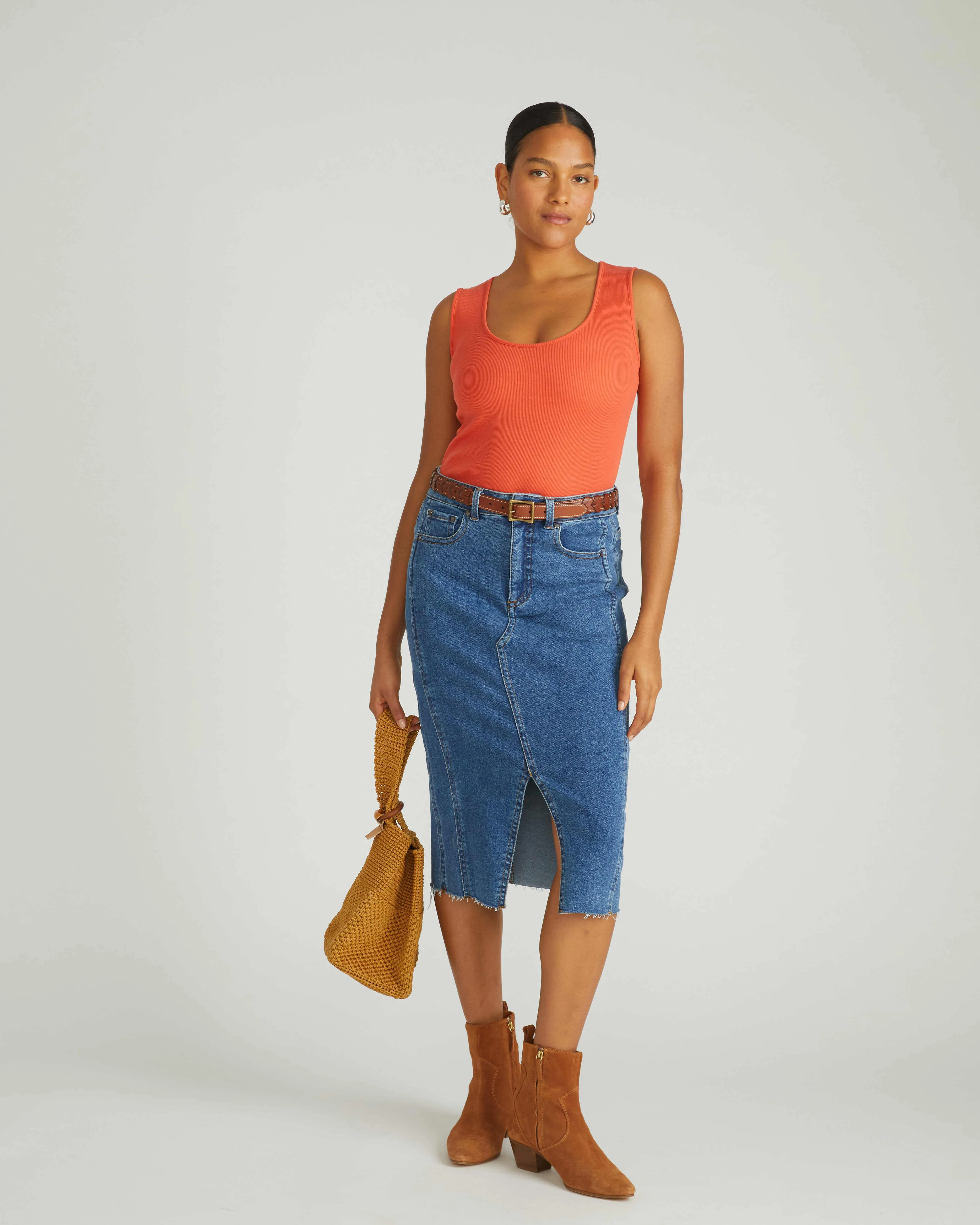 Daisy Ribbed Tank - Coral Reef sold by Universal Standard product image thumbnail 2