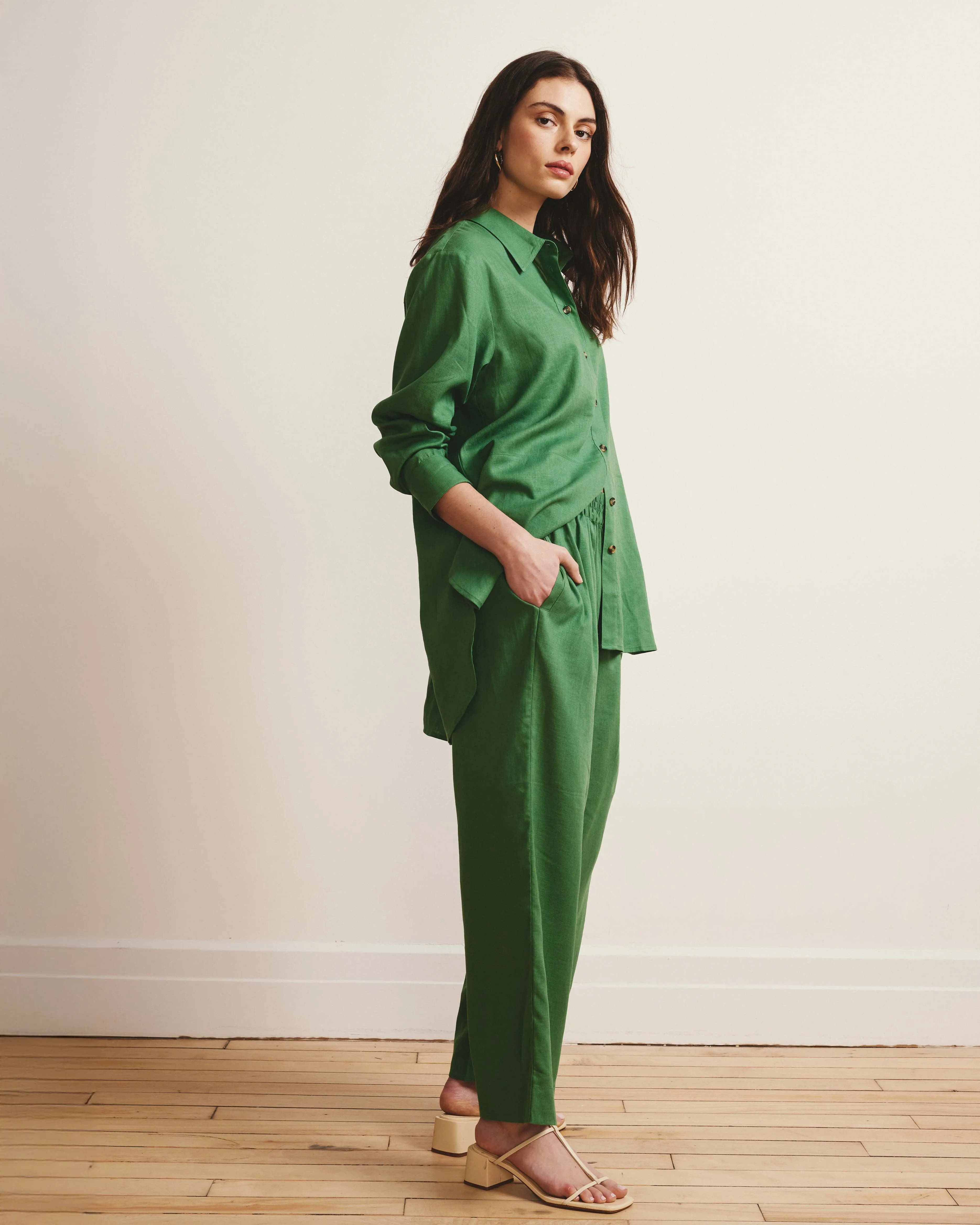 Iris Linen Easy Pull-On Pants - Clover sold by Universal Standard product image thumbnail 3