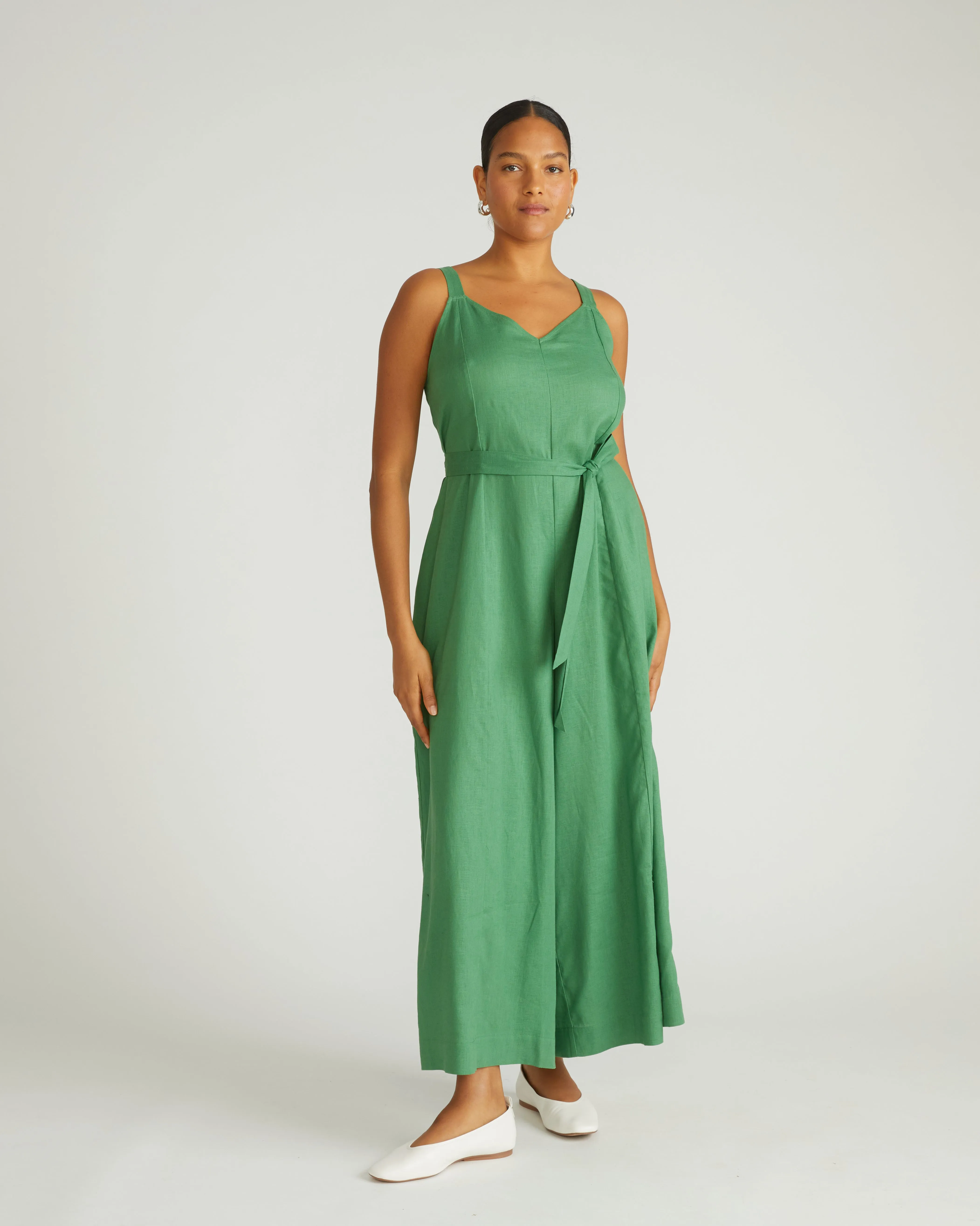 Promenade Linen Jumpsuit - Clover sold by Universal Standard
