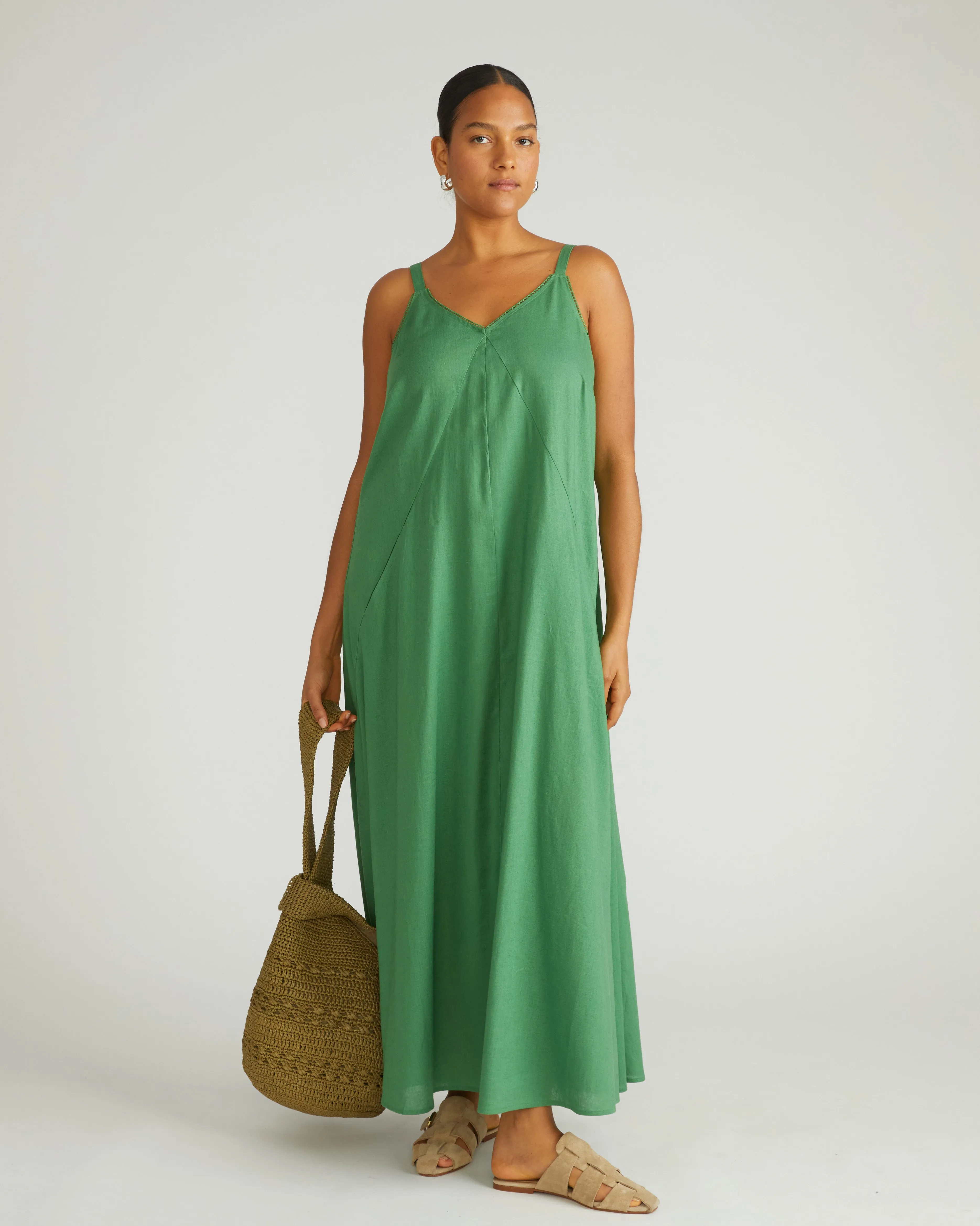 Kite Linen Dress - Clover sold by Universal Standard