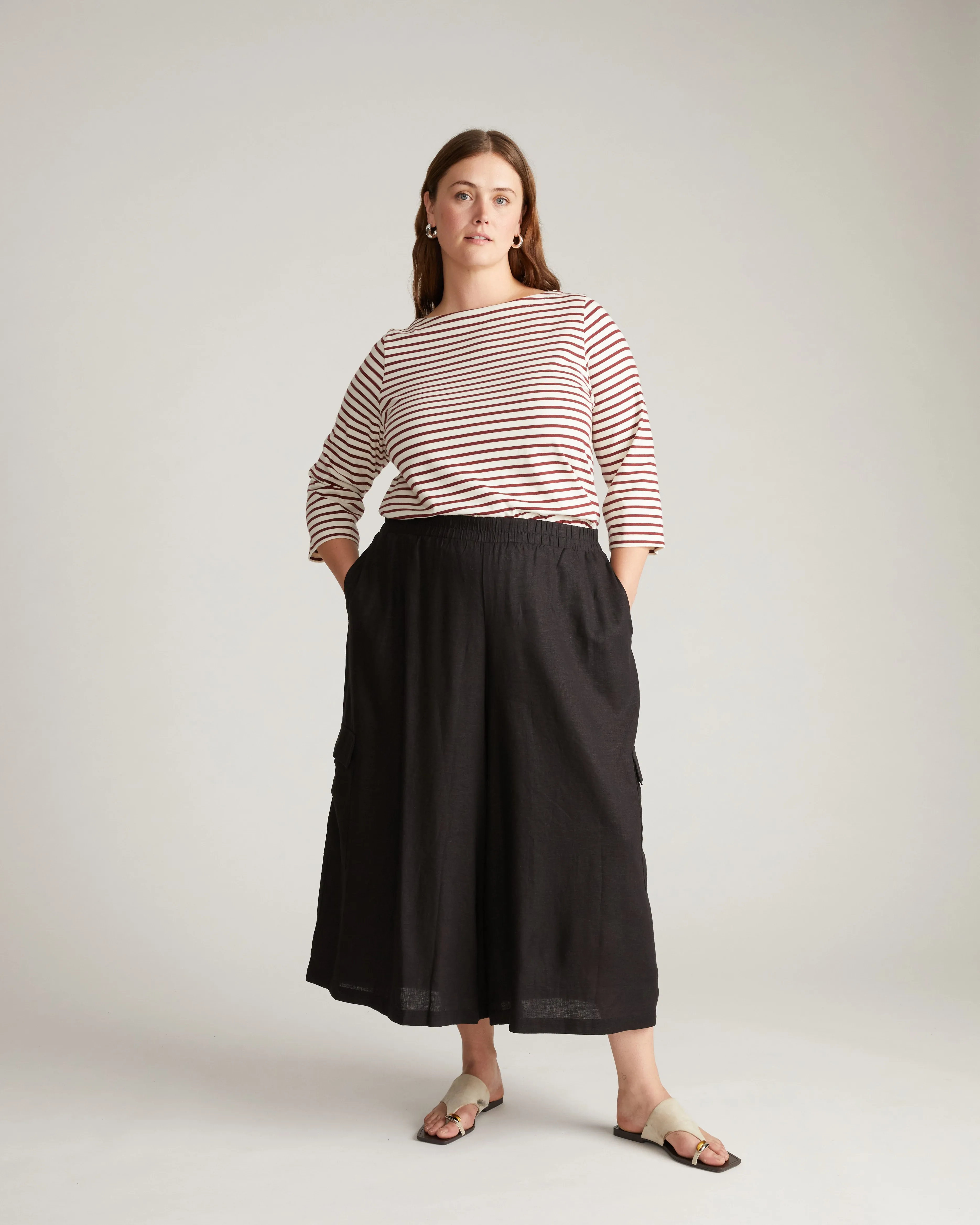 Palazzo Cargo Linen Pant - Black sold by Universal Standard product image thumbnail 3