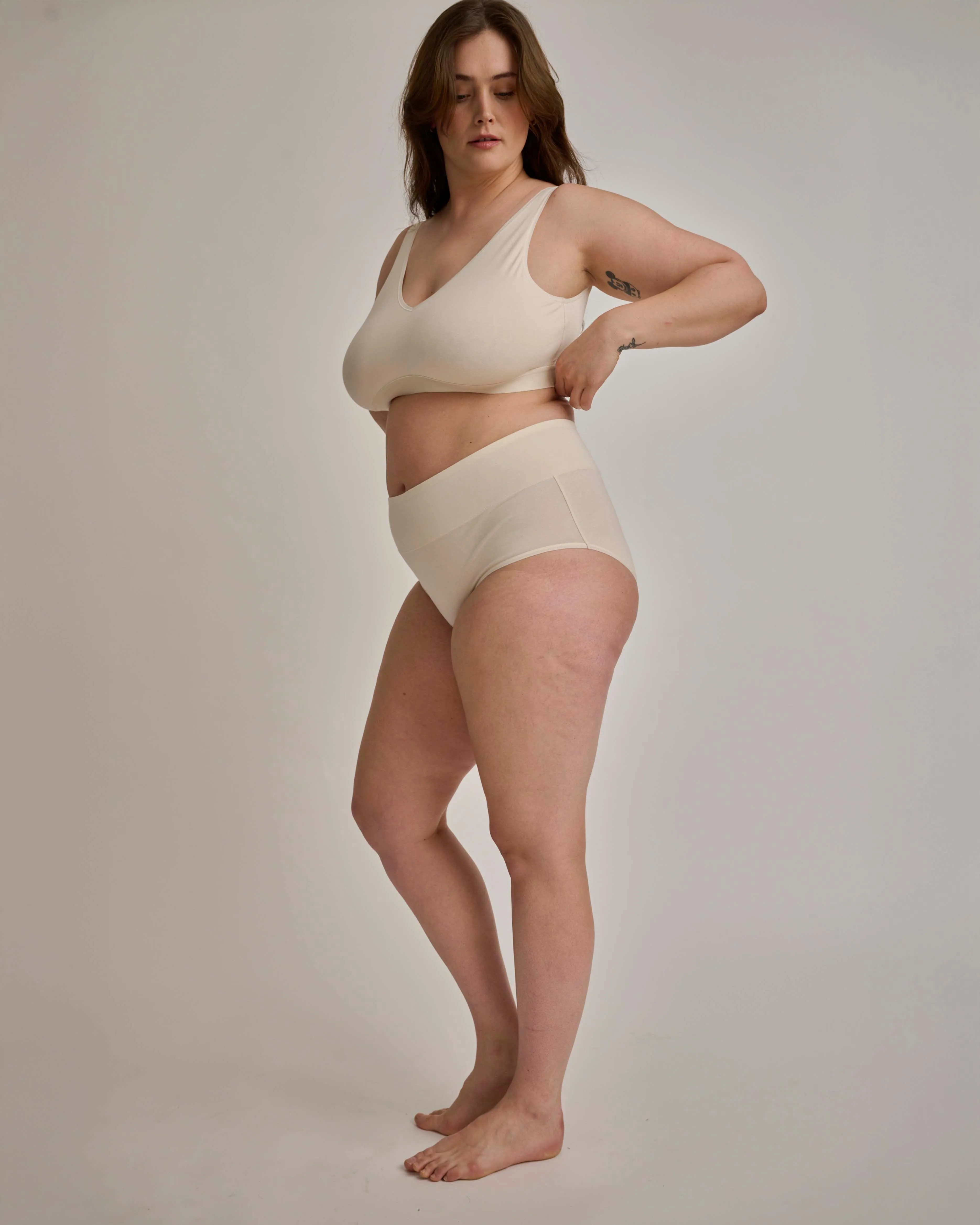 UltimateS Full Coverage High Rise Brief - Porcelain sold by Universal Standard