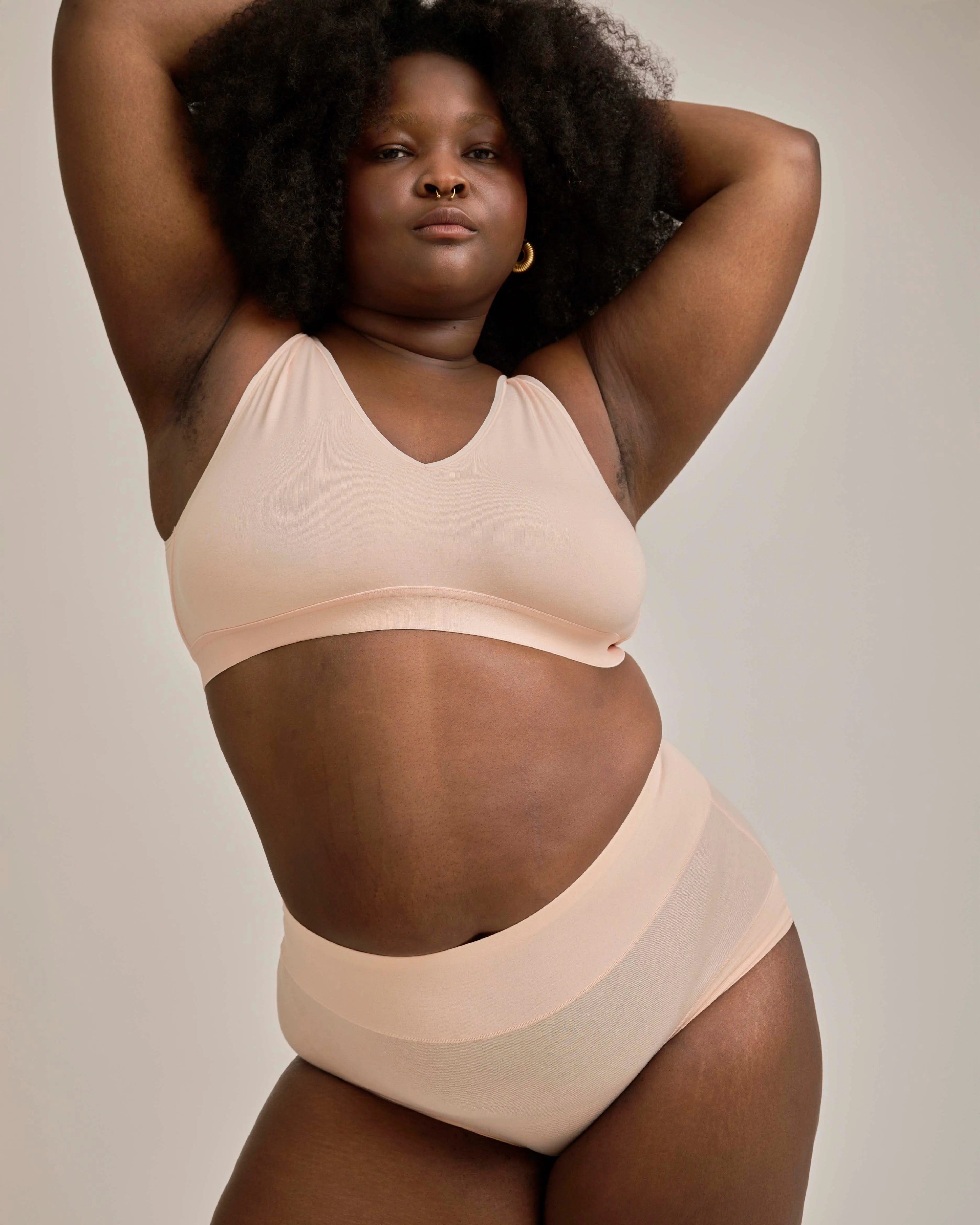 UltimateS Super Full Coverage High Rise Brief - Peach sold by Universal Standard