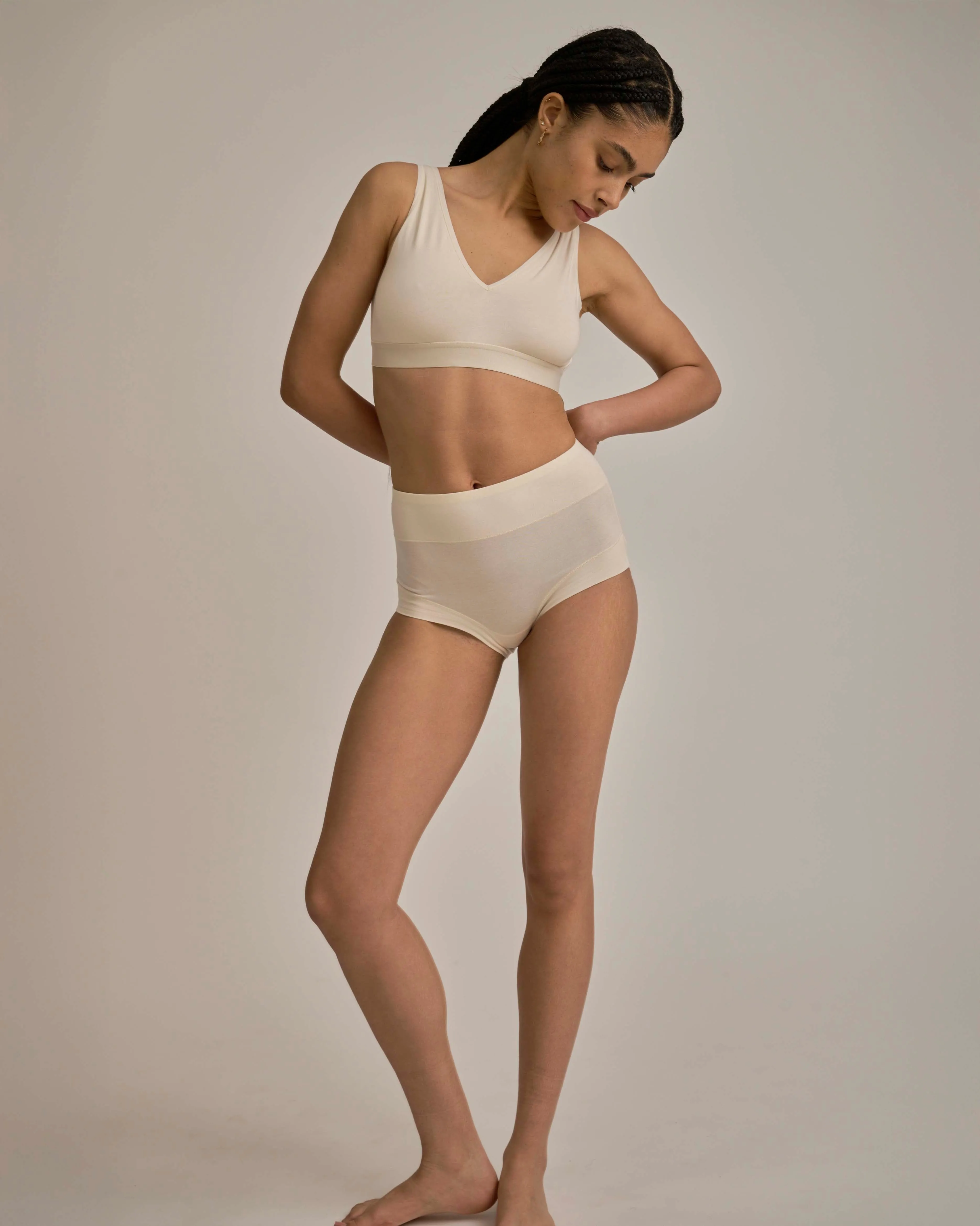 UltimateS Super Full Coverage High Rise Brief - Porcelain sold by Universal Standard