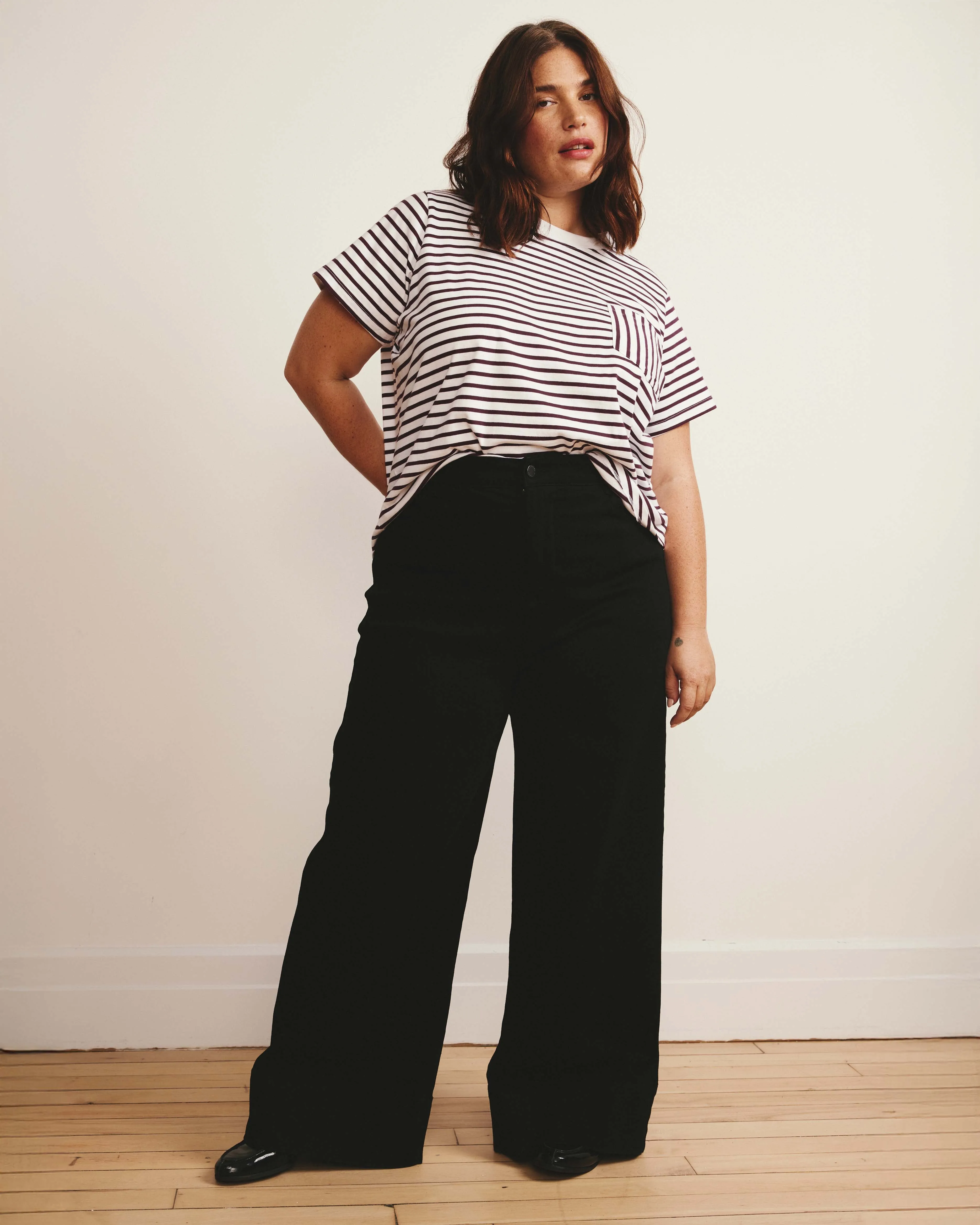 Breton Stripe Garcon Tee - White/Gamay Stripe sold by Universal Standard