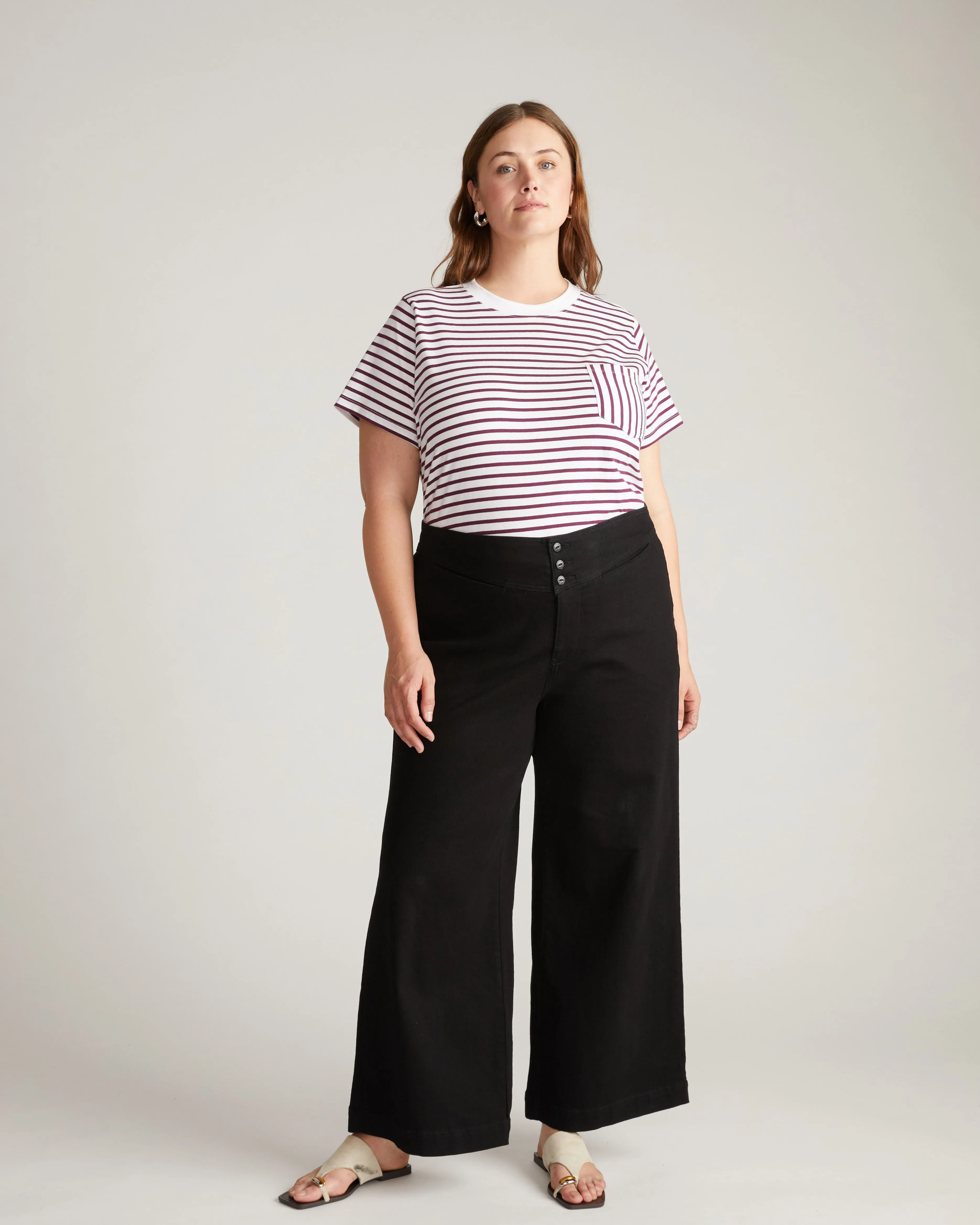 Breton Stripe Garcon Tee - White/Gamay Stripe sold by Universal Standard product image thumbnail 3