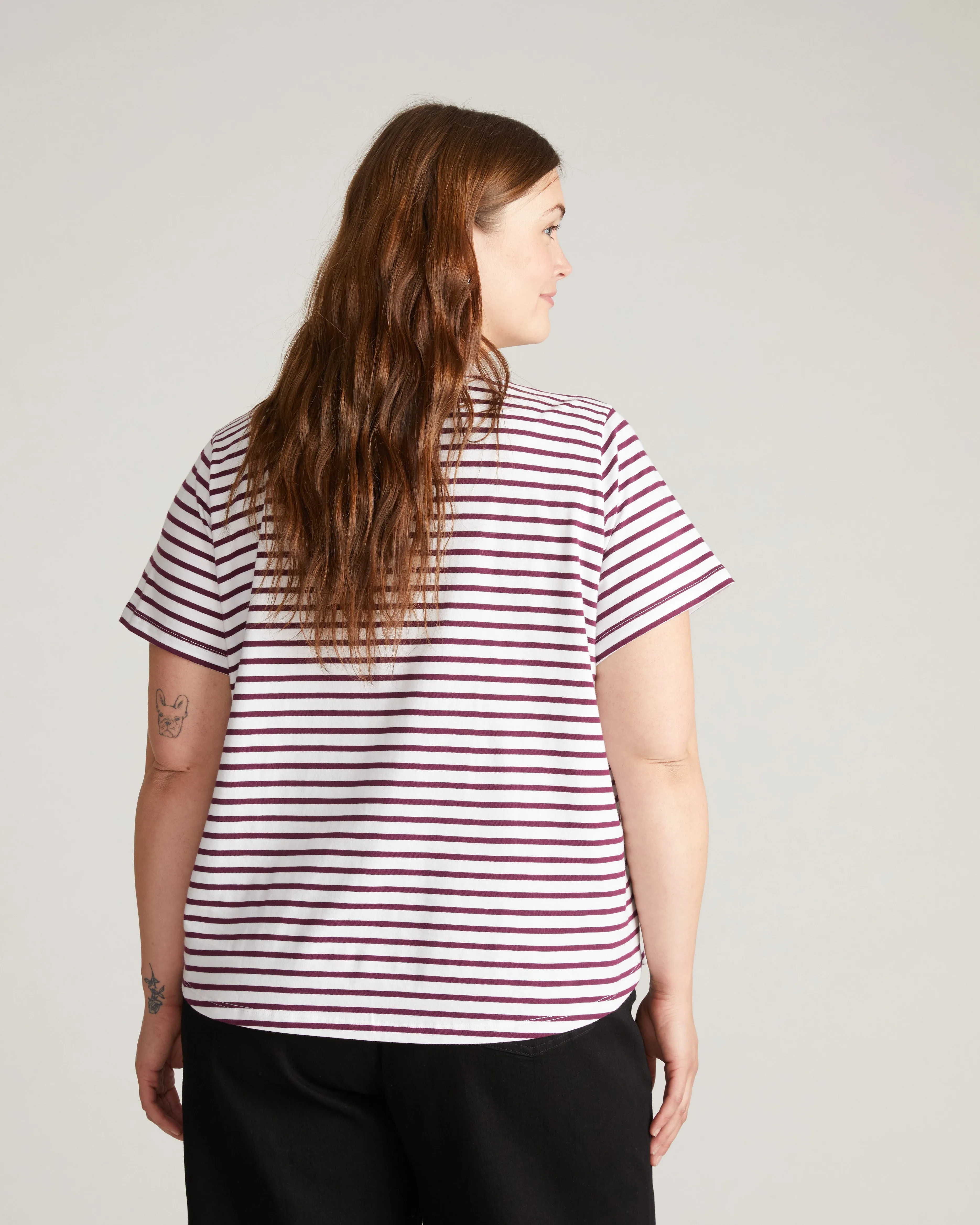 Breton Stripe Garcon Tee - White/Gamay Stripe sold by Universal Standard product image thumbnail 5