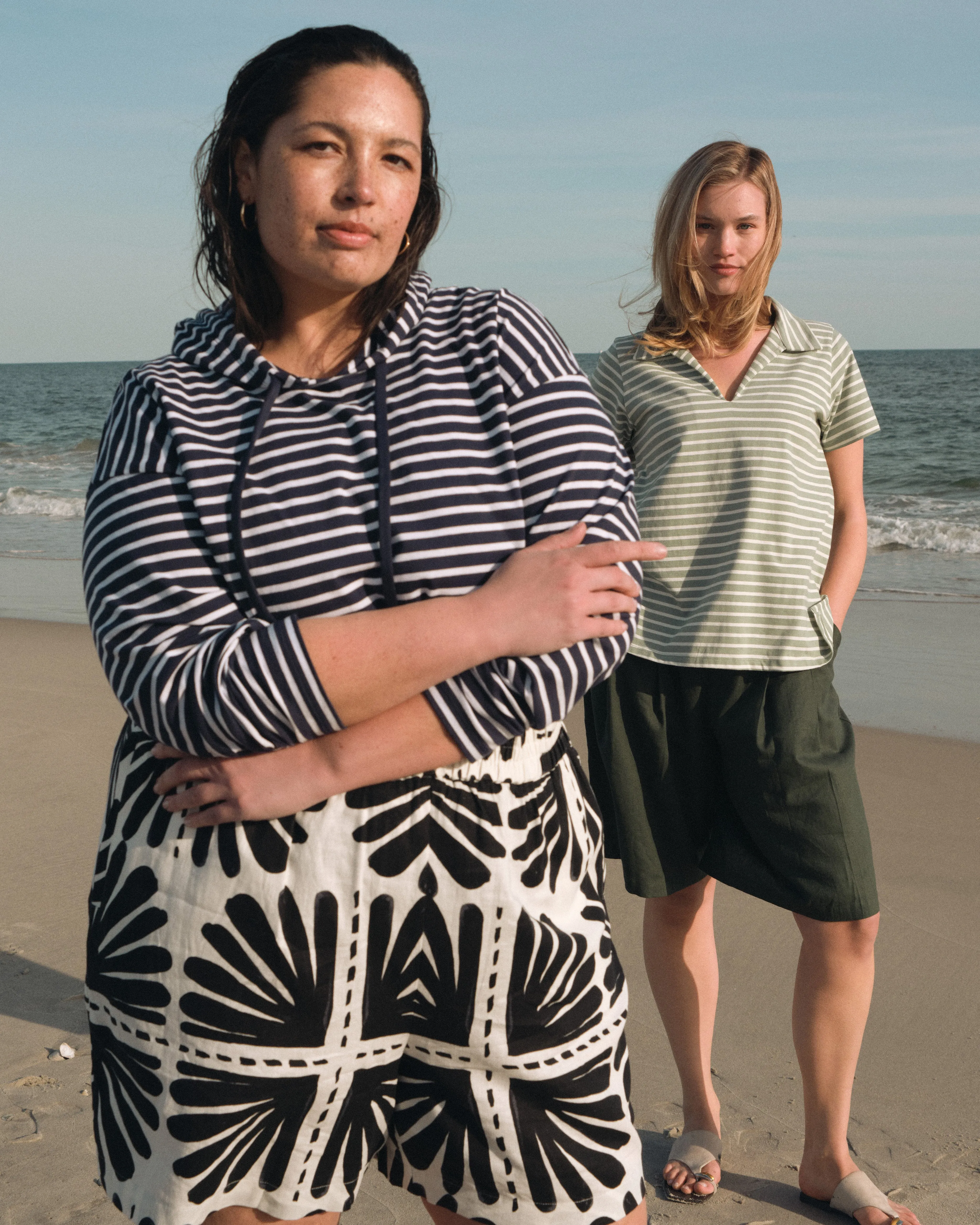 Baja Breton Stripe Hoodie - Navy/White Stripe sold by Universal Standard product image thumbnail 5