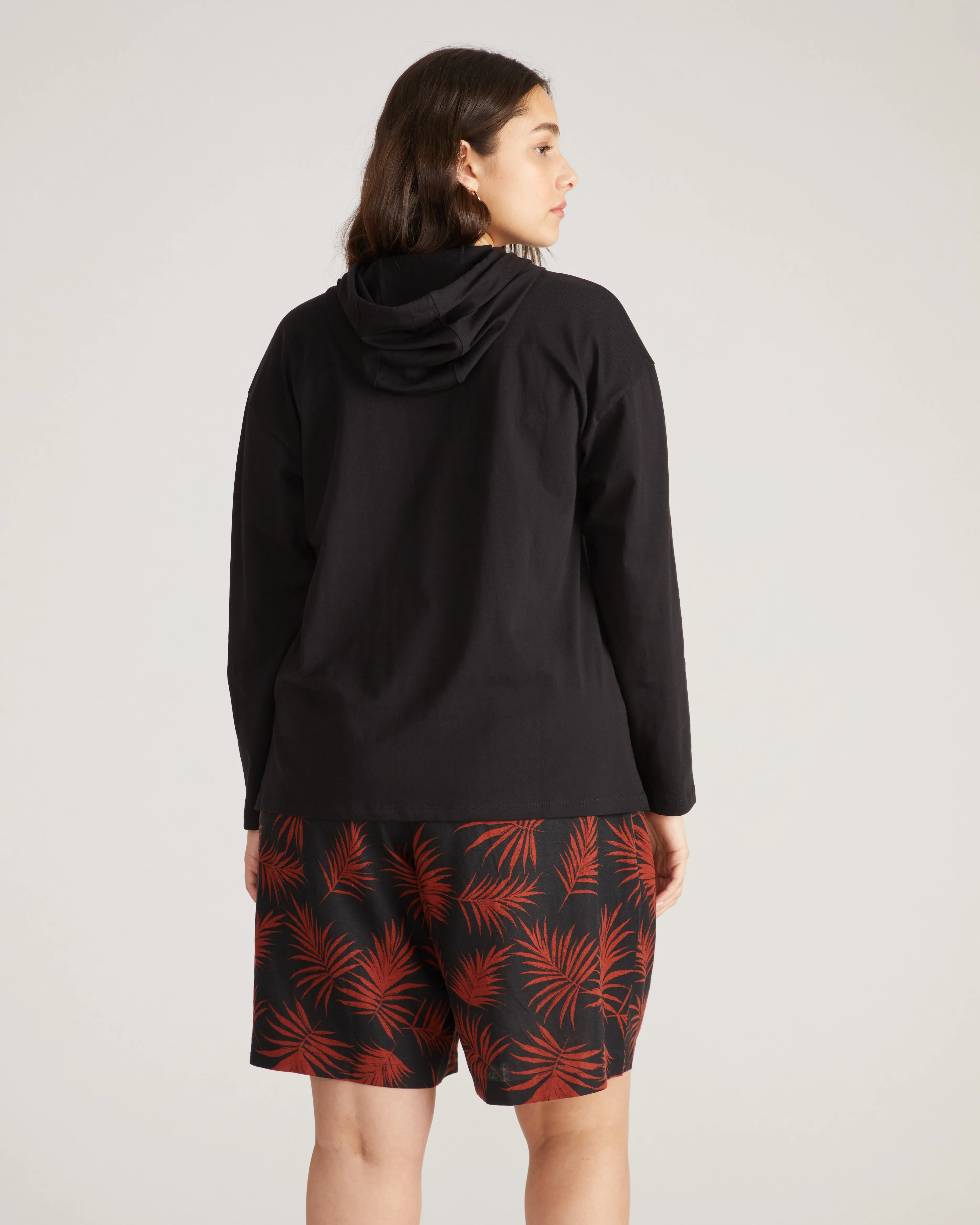 Baja Breton Stripe Hoodie - Solid Black sold by Universal Standard product image thumbnail 3