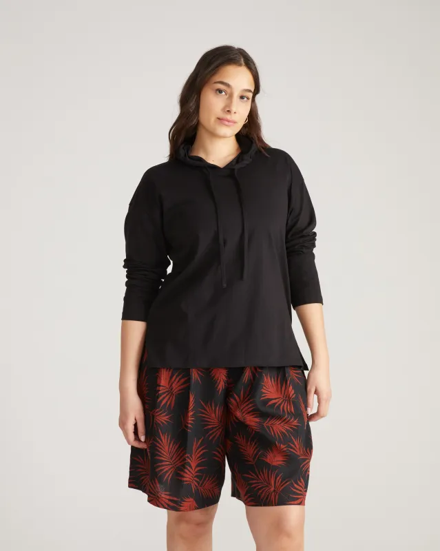 Baja Breton Stripe Hoodie - Solid Black sold by Universal Standard