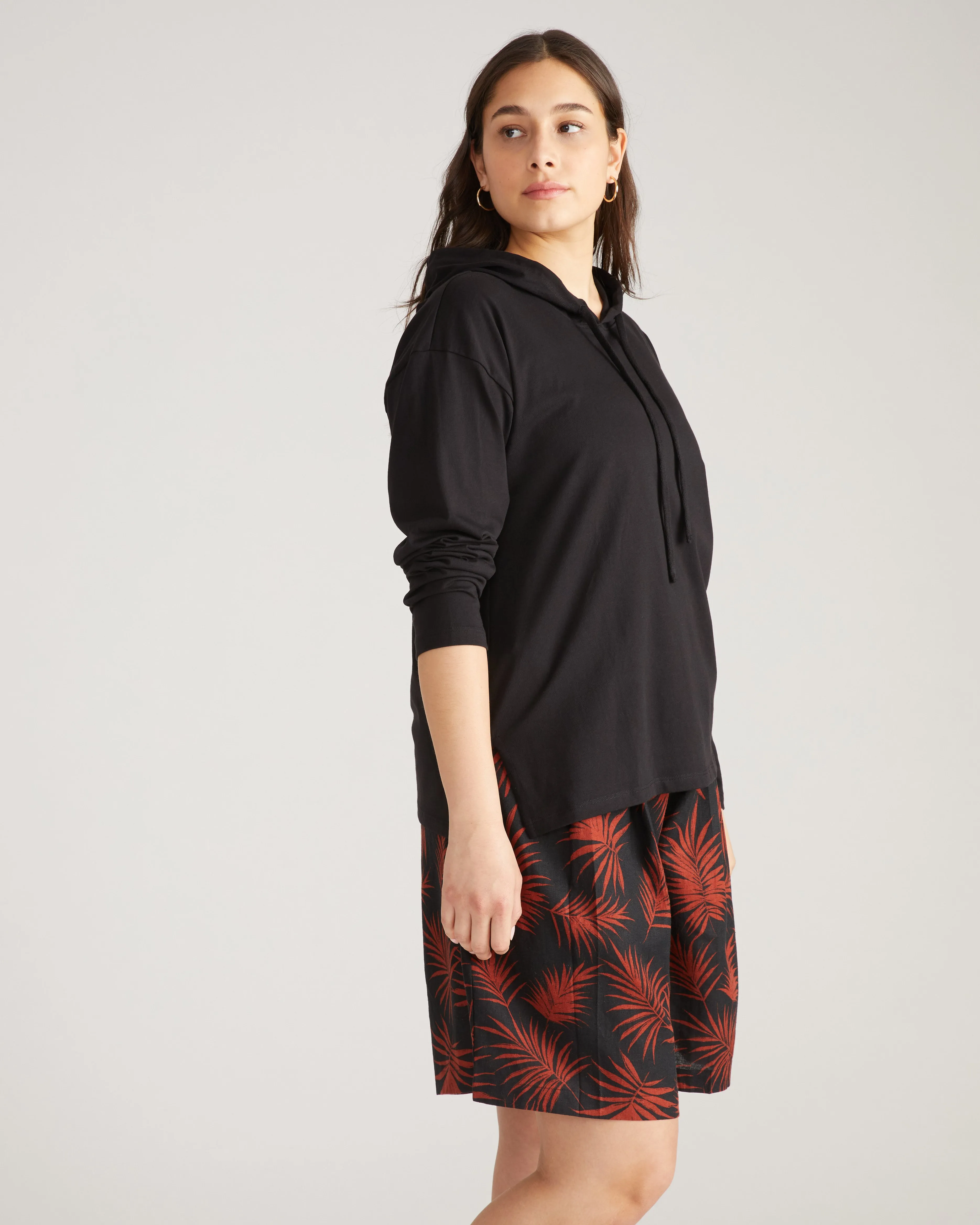 Baja Breton Stripe Hoodie - Solid Black sold by Universal Standard product image thumbnail 2