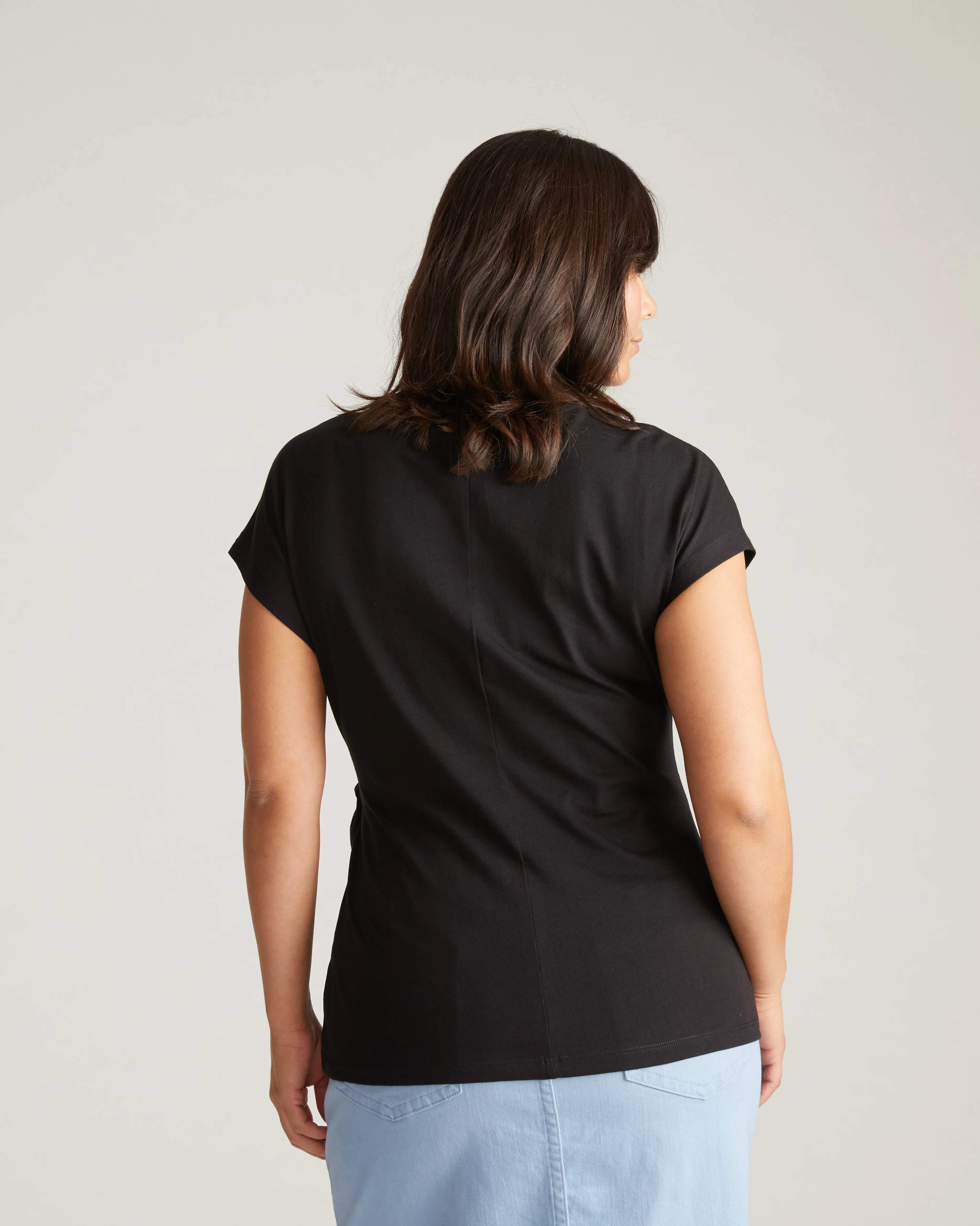 Crescent Breton Stripe Knot Tee - Solid Black sold by Universal Standard product image thumbnail 3