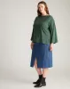 Montauk Breton Stripe Bell Sleeve Top - Solid Conifer sold by Universal Standard