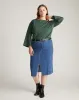 Montauk Breton Stripe Bell Sleeve Top - Solid Conifer sold by Universal Standard
