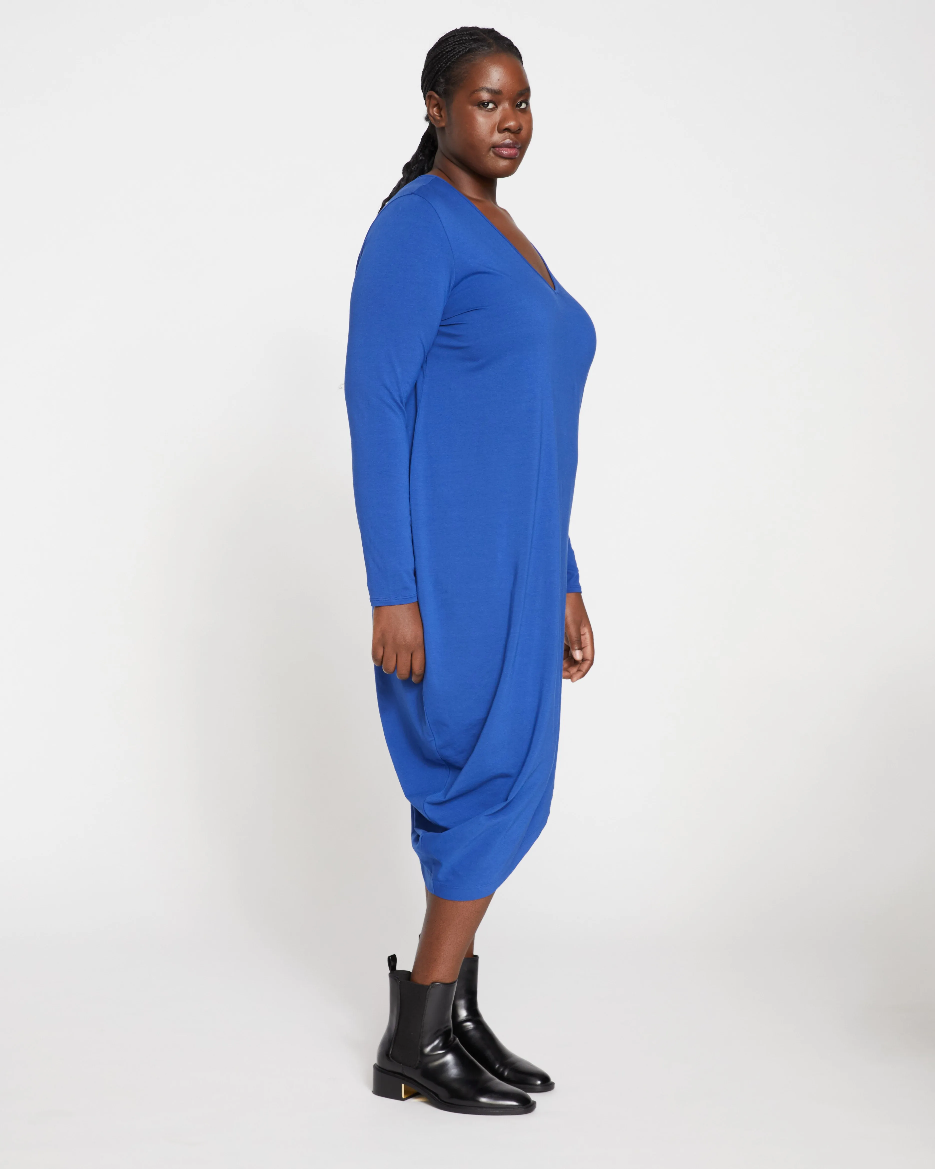 Iconic Long Sleeve V-Neck Geneva Dress - Lapis sold by Universal Standard product image thumbnail 2