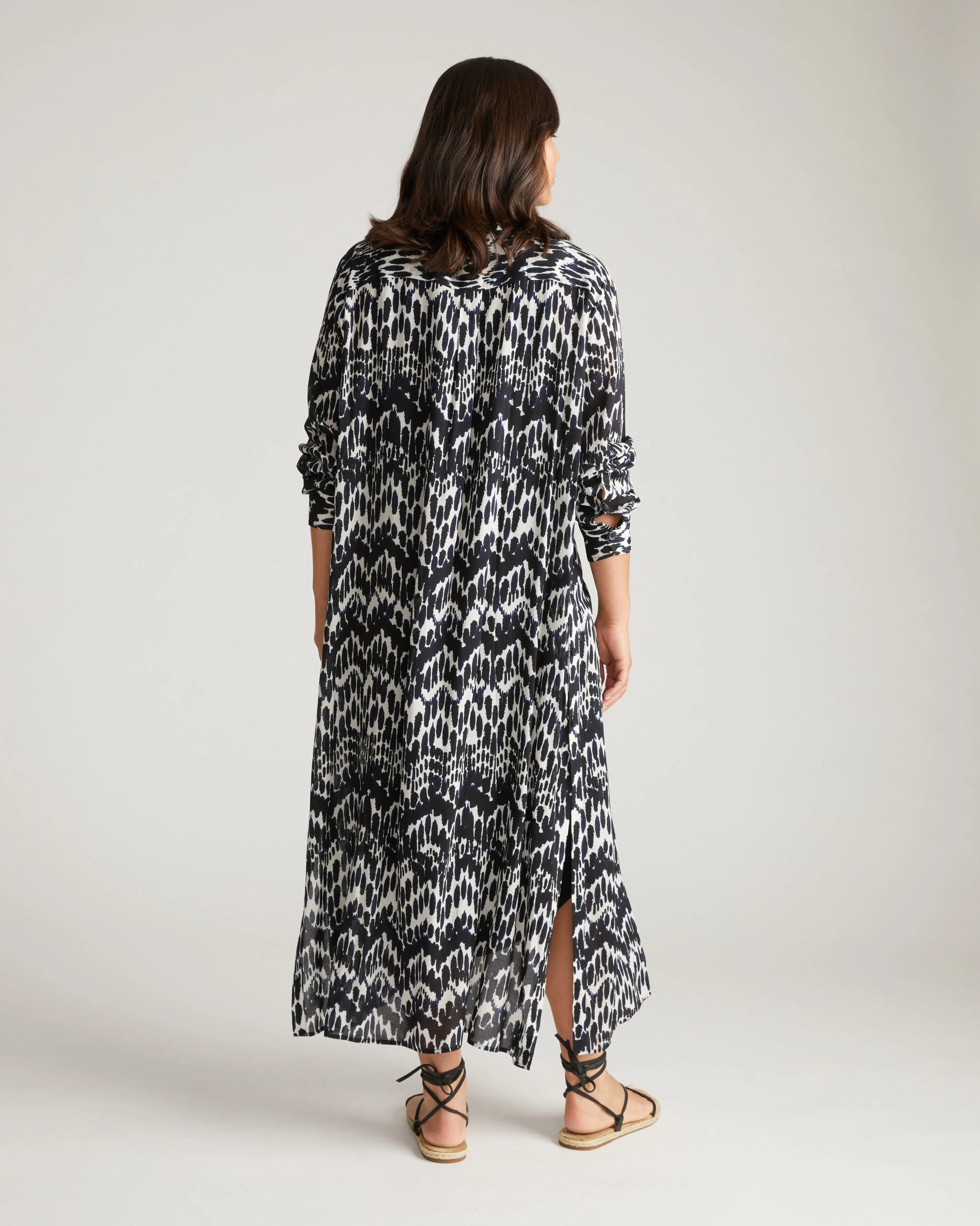Nailah Button Down Tunic - Indigo Waterfall Print sold by Universal Standard product image thumbnail 4