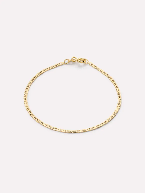 Ana Luisa Solid Yellow Gold - Flat Mariner Chain Bracelet sold by Universal Standard