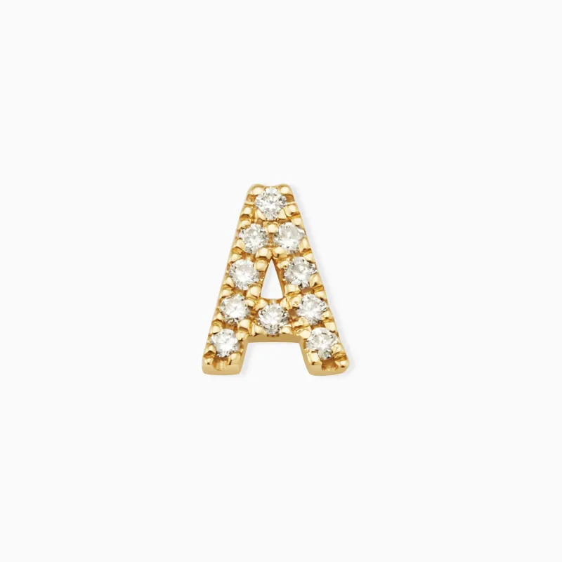 Luxe Letter Diamond Initial Single Stud sold by Universal Standard