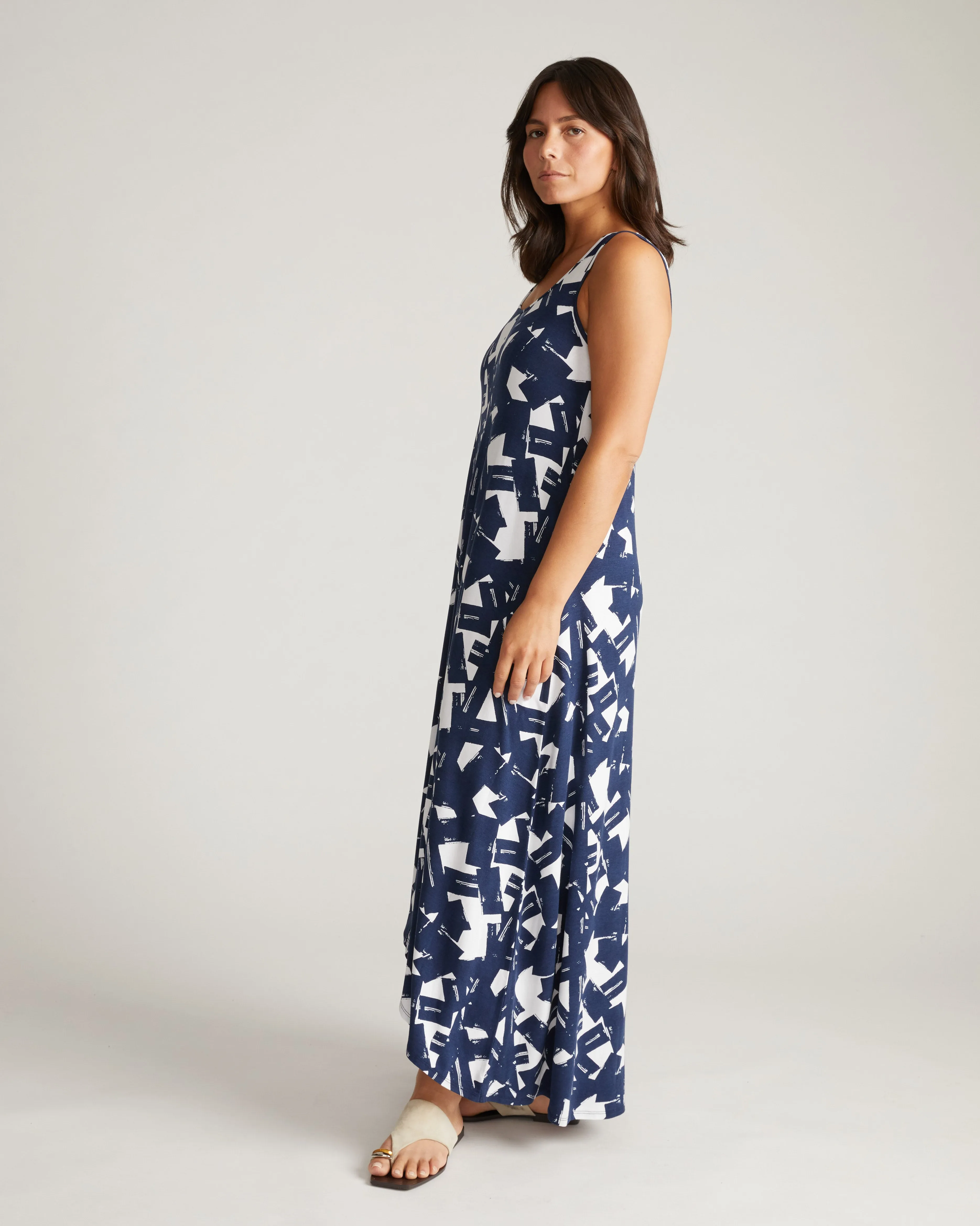 Athena Divine Jersey Dress - Navy Santiago Print sold by Universal Standard product image thumbnail 3