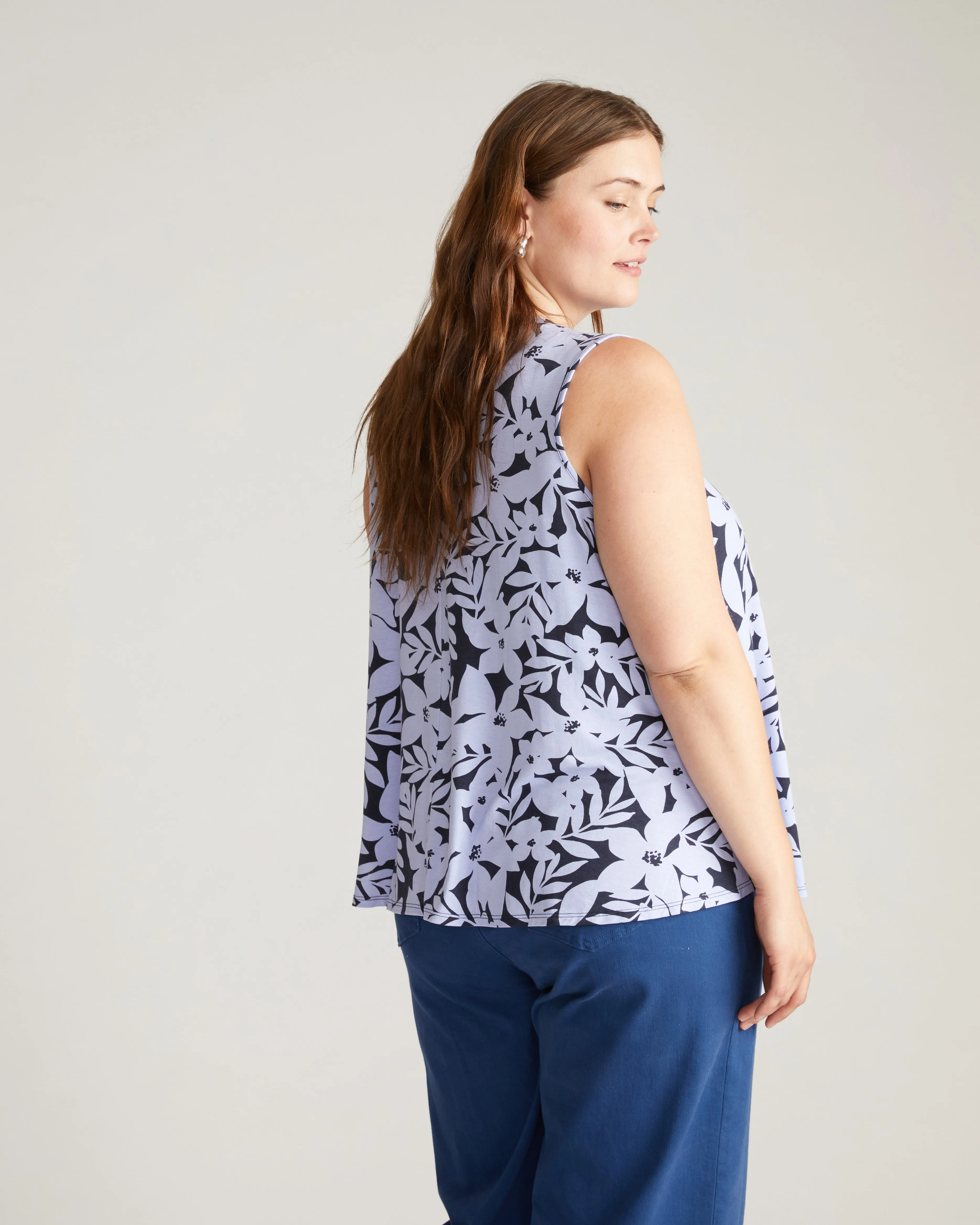 Heatwave Divine Jersey Flared Tank - Petal Palette Print in Jacaranda sold by Universal Standard product image thumbnail 5