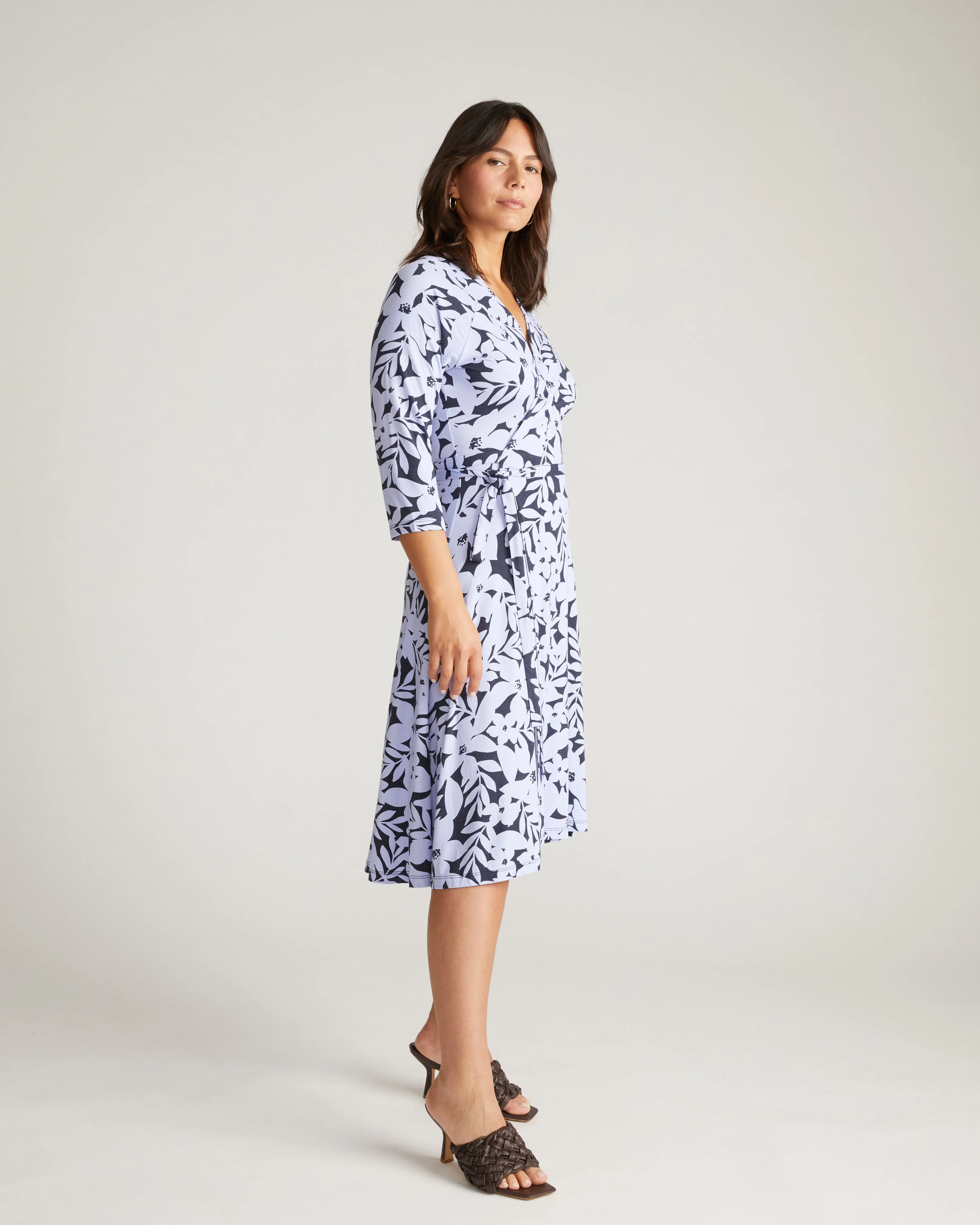 The Divine Jersey Wrap Dress - Petal Palette Print in Jacaranda sold by Universal Standard product image thumbnail 2