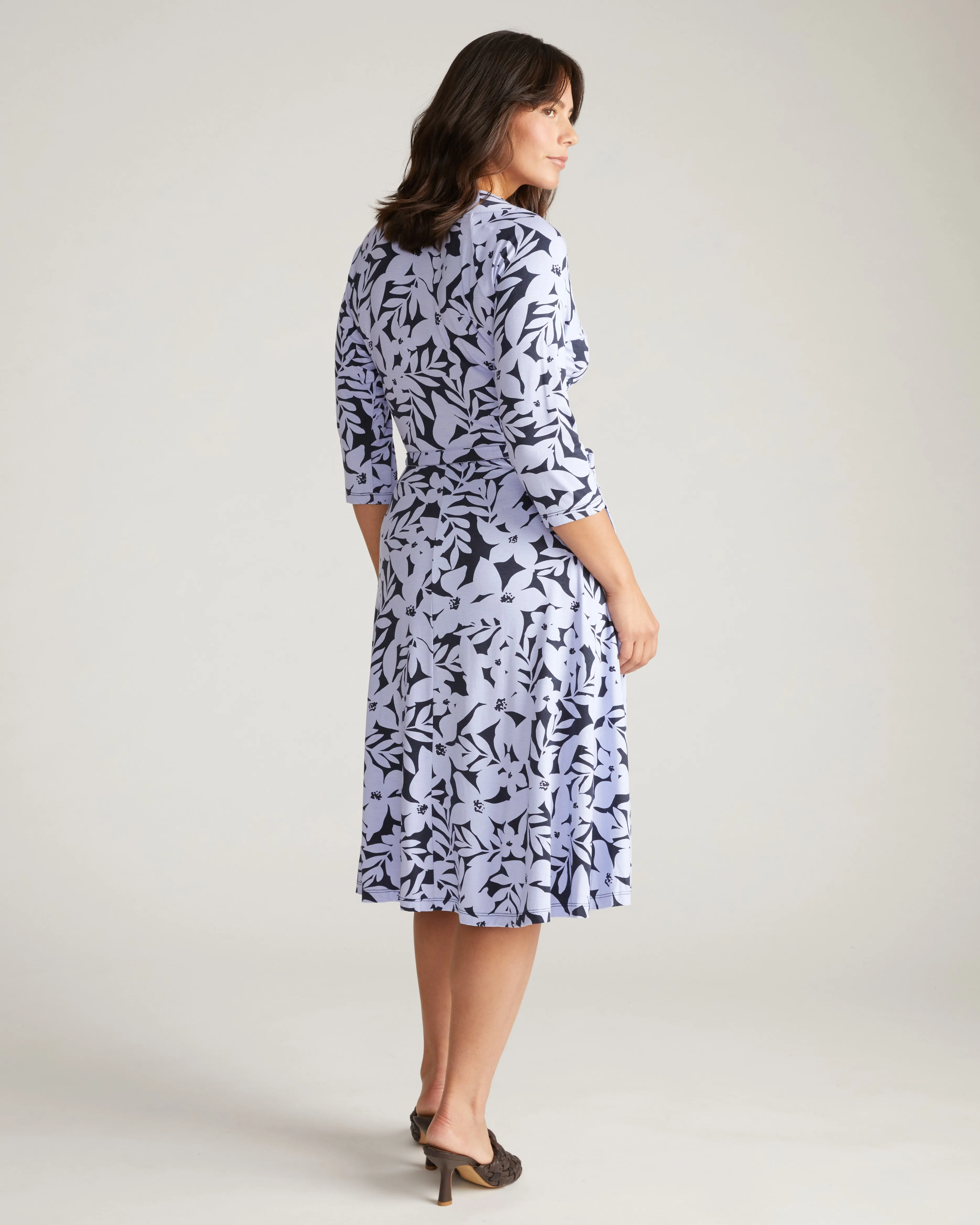 The Divine Jersey Wrap Dress - Petal Palette Print in Jacaranda sold by Universal Standard product image thumbnail 3