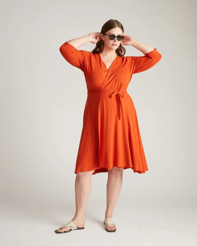 The Divine Jersey Wrap Dress - Warm Russet sold by Universal Standard