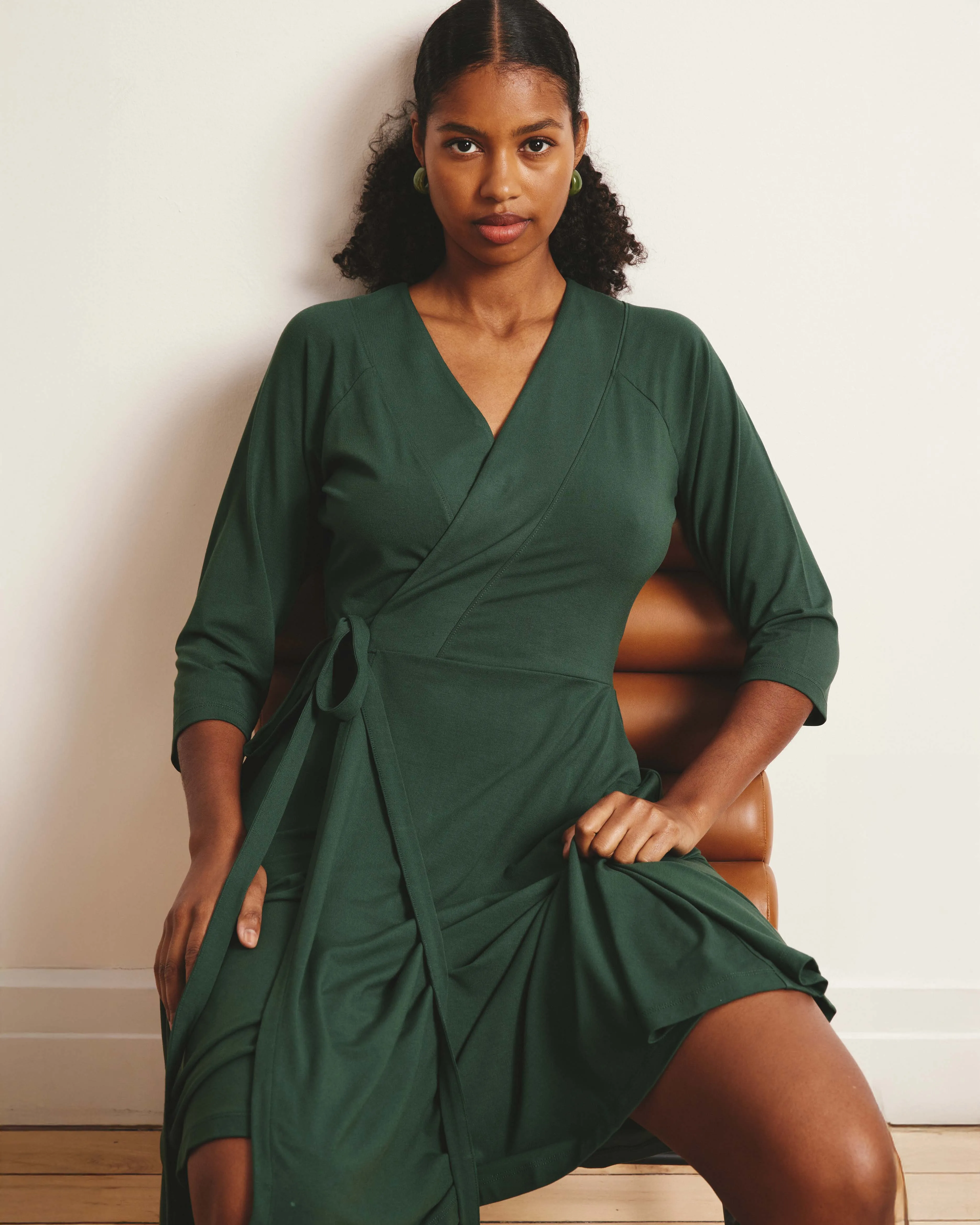 The Divine Jersey Wrap Dress - Conifer sold by Universal Standard product image thumbnail 2