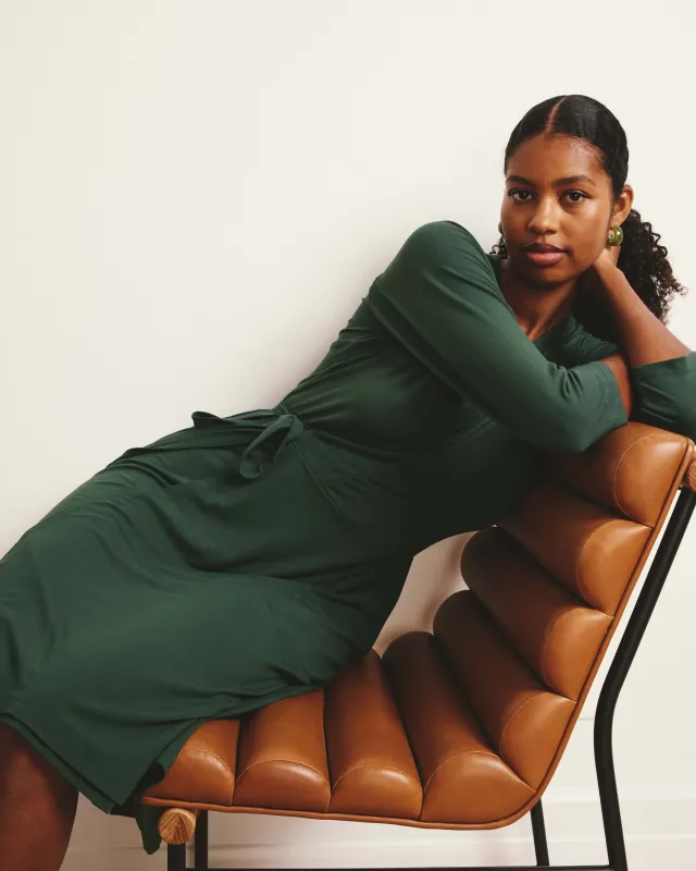 The Divine Jersey Wrap Dress - Conifer sold by Universal Standard