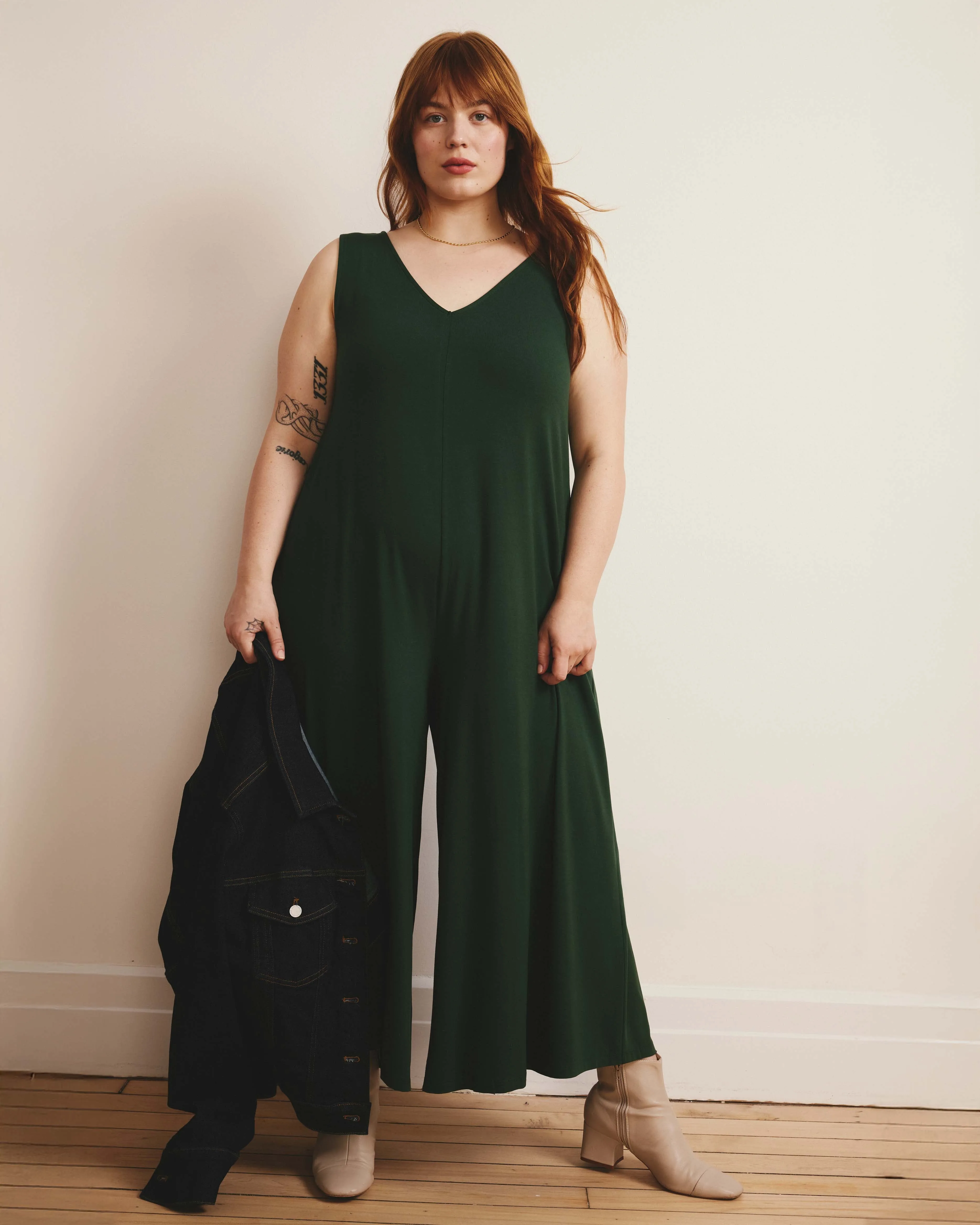 Sunny Divine Jersey Jumpsuit - Conifer sold by Universal Standard product image thumbnail 2