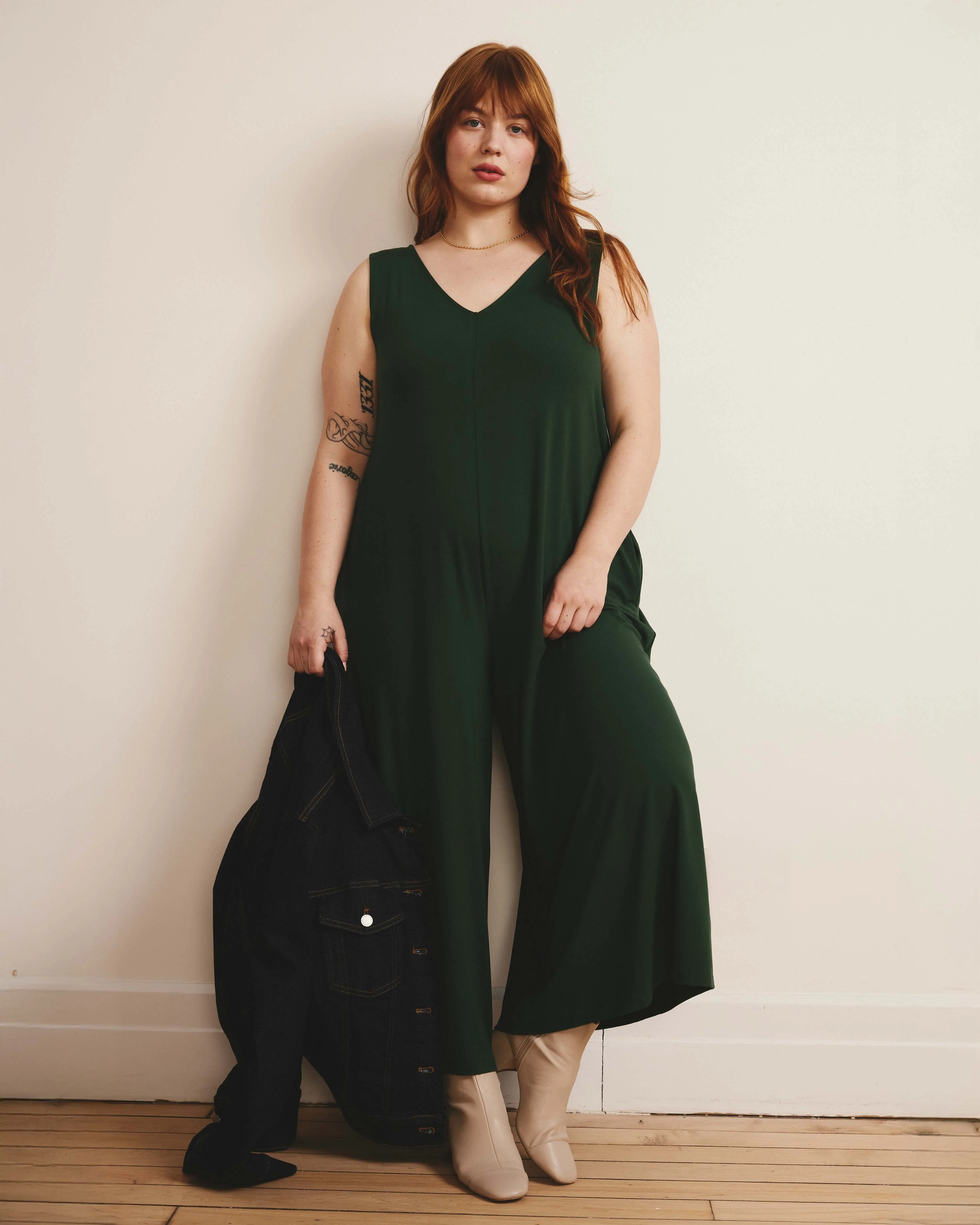 Sunny Divine Jersey Jumpsuit - Conifer sold by Universal Standard product image thumbnail 4
