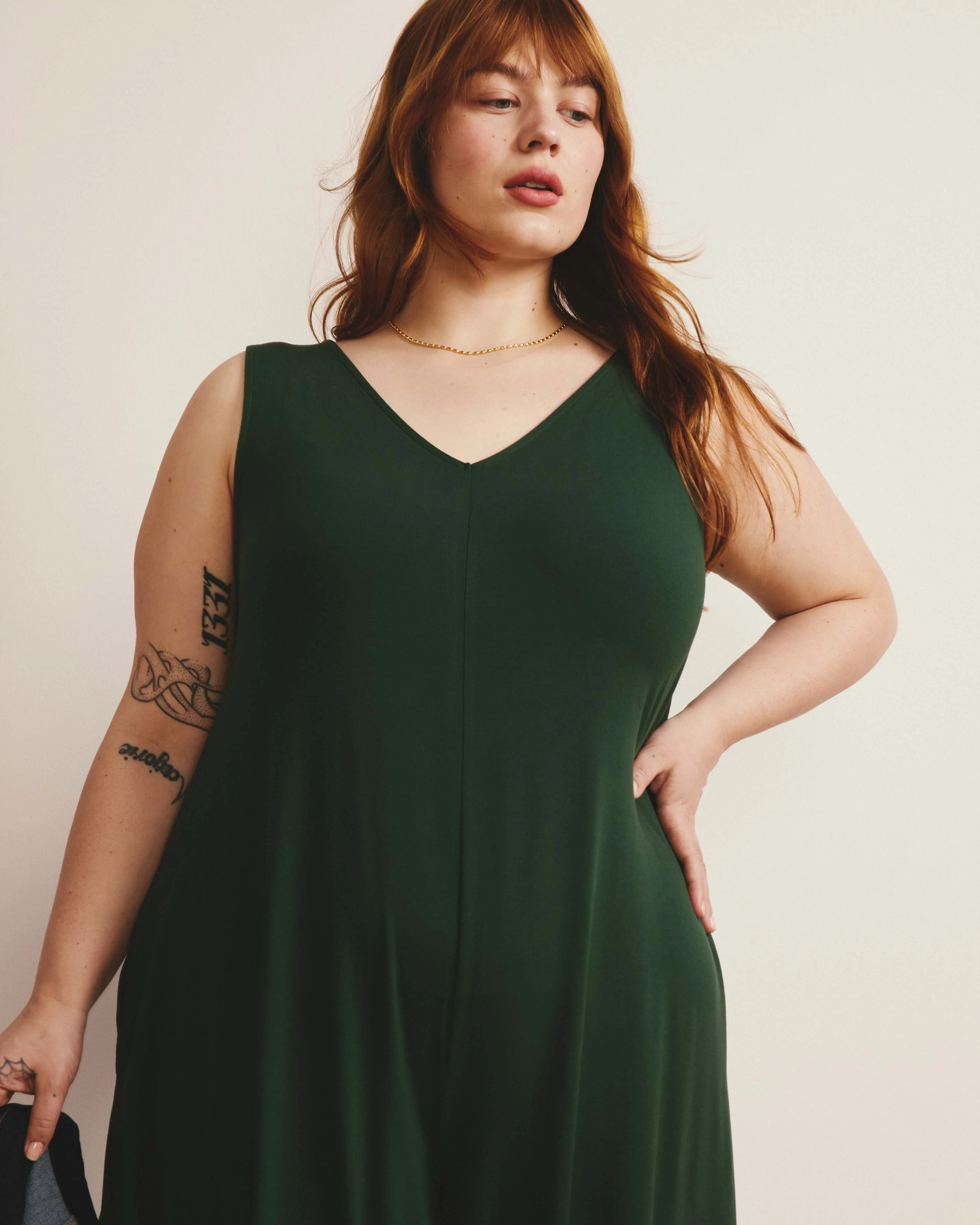 Sunny Divine Jersey Jumpsuit - Conifer sold by Universal Standard product image thumbnail 3