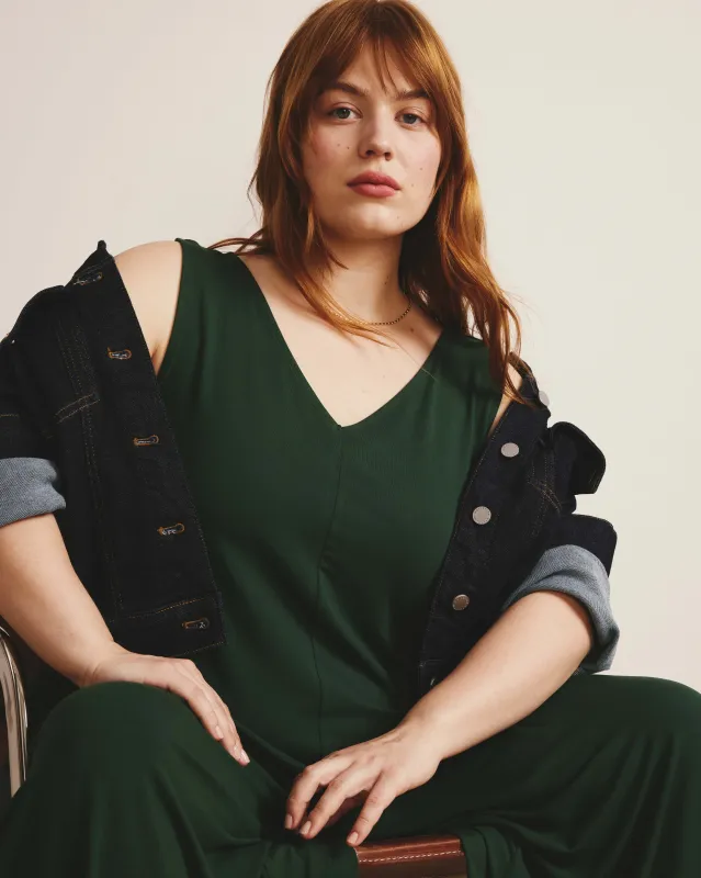 Sunny Divine Jersey Jumpsuit - Conifer sold by Universal Standard