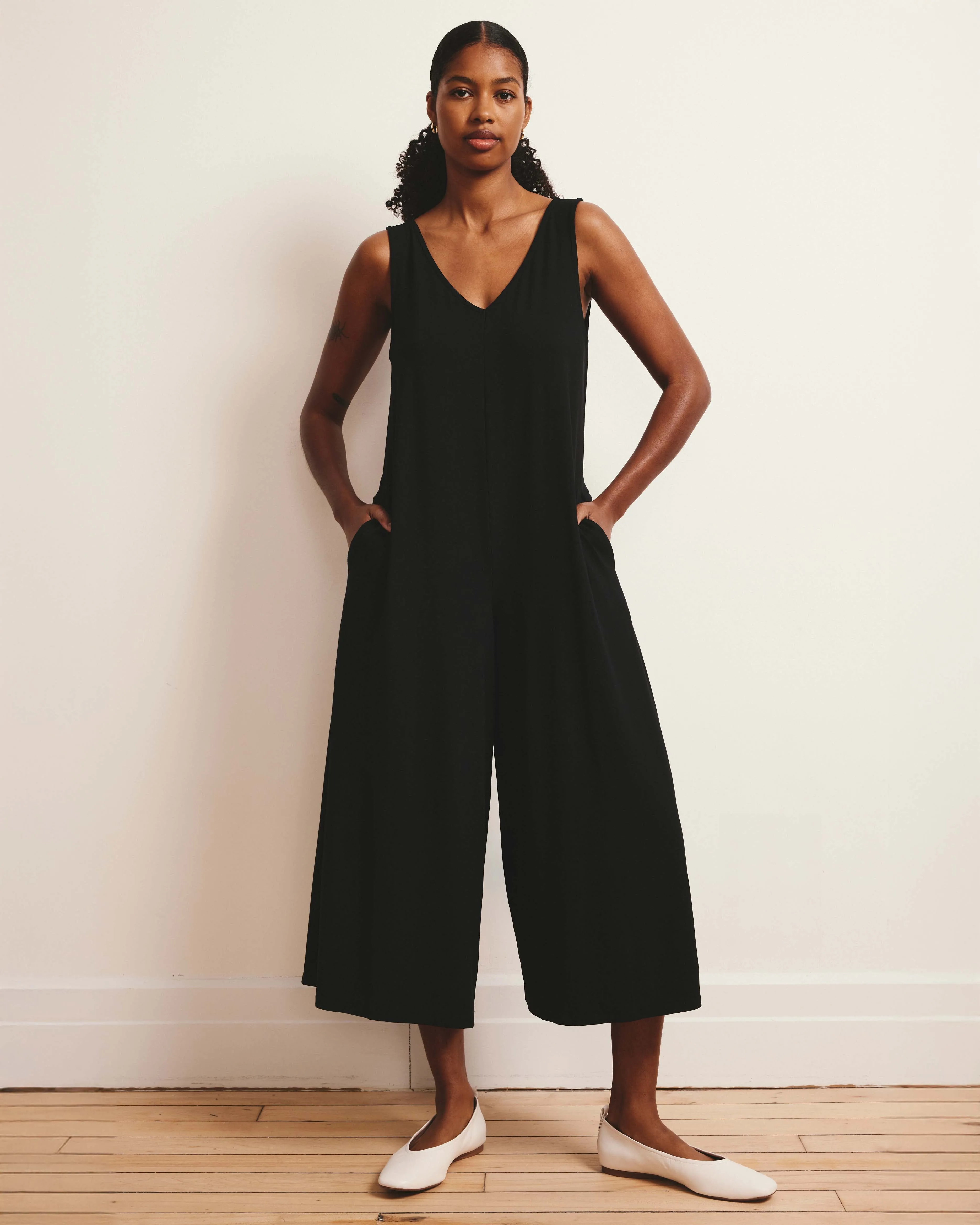 Sunny Divine Jersey Jumpsuit - Black sold by Universal Standard