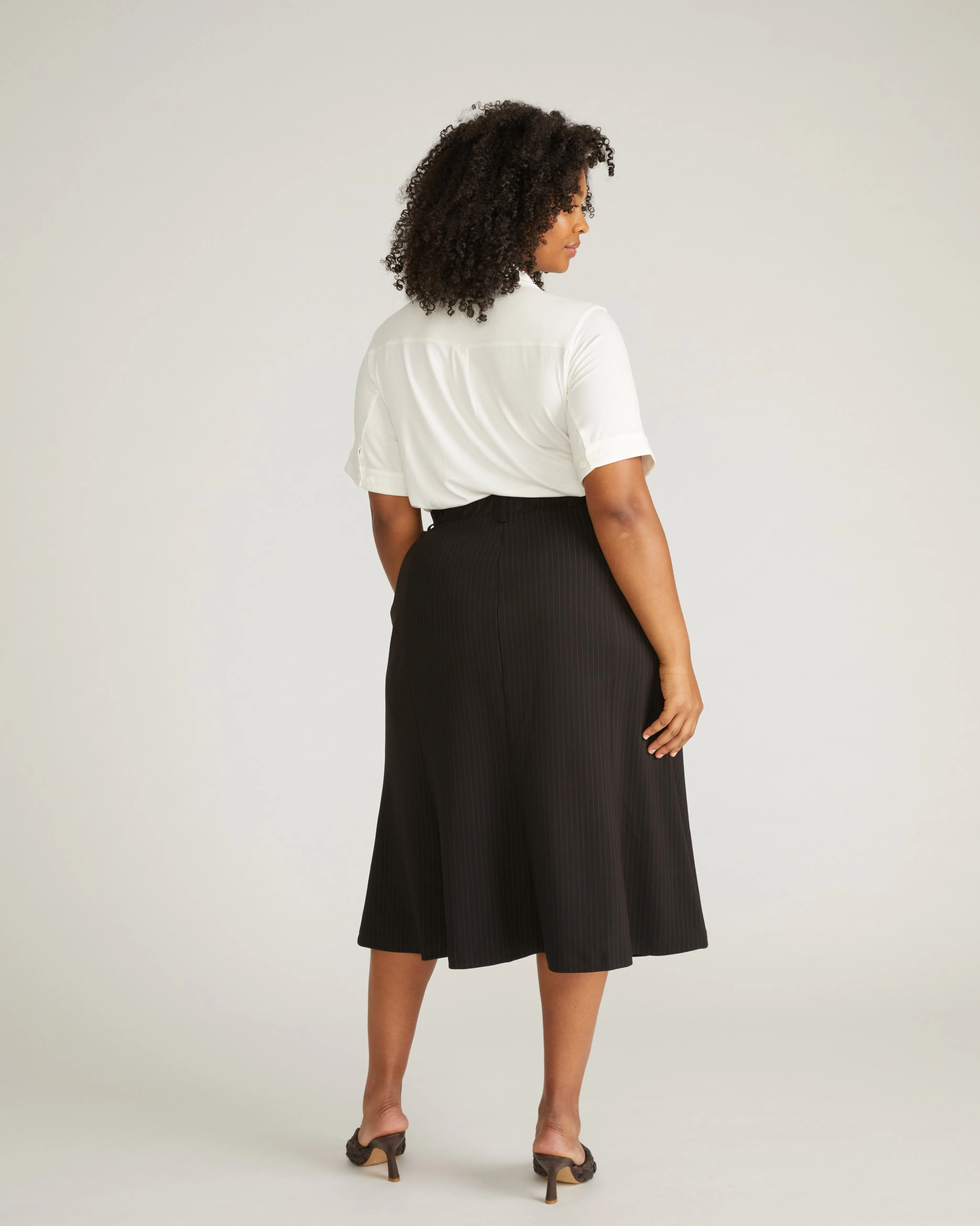 Carla Ponte Skirt - Slate Pinstripe sold by Universal Standard product image thumbnail 4