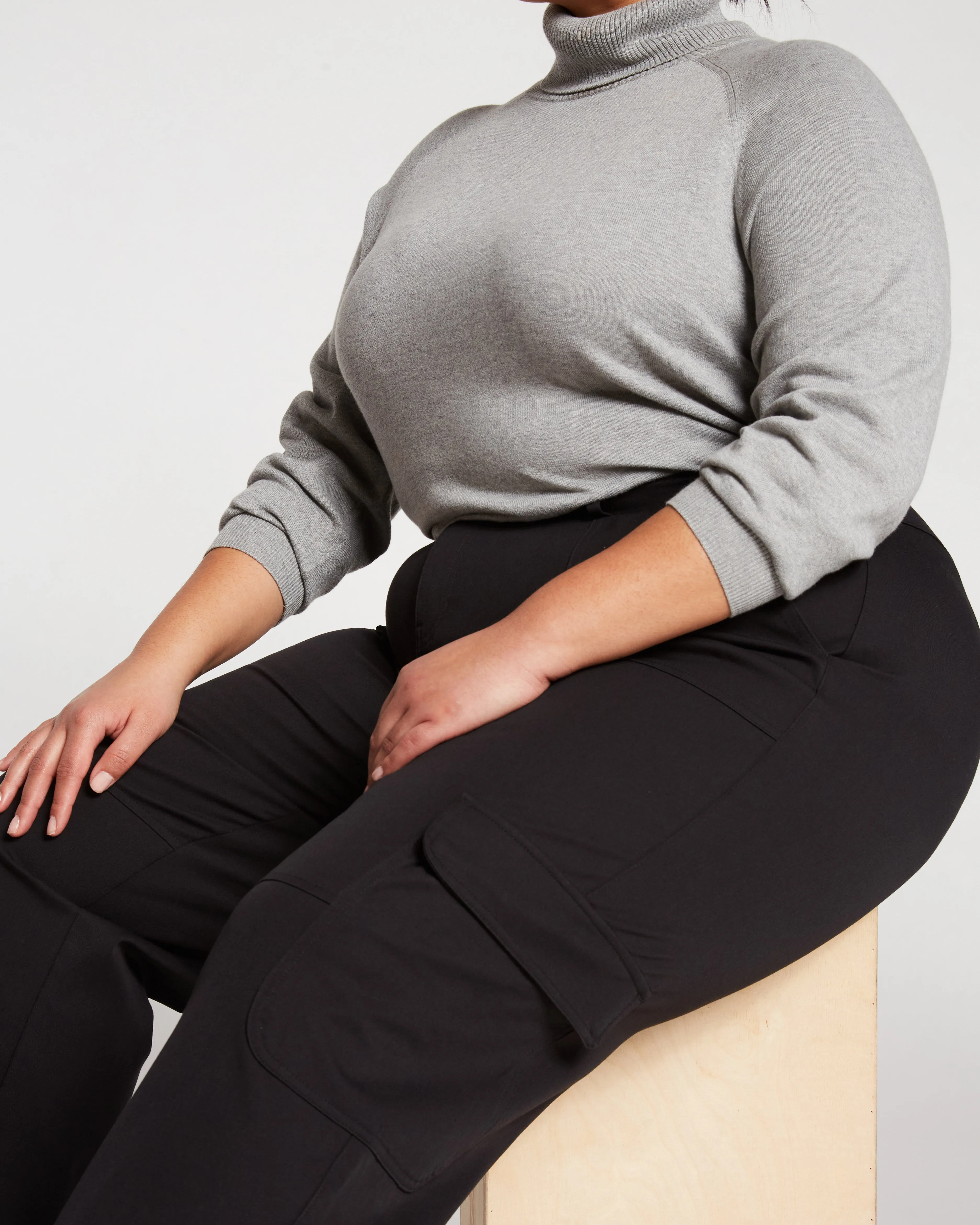 Karlee Stretch Cotton Twill Cargo Pants - Black sold by Universal Standard