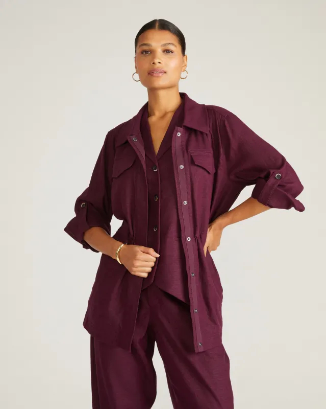 Vineyard Linen Jacket - Acai sold by Universal Standard
