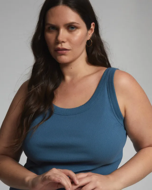 Roitfeld Ribbed Tank - Cornflower sold by Universal Standard