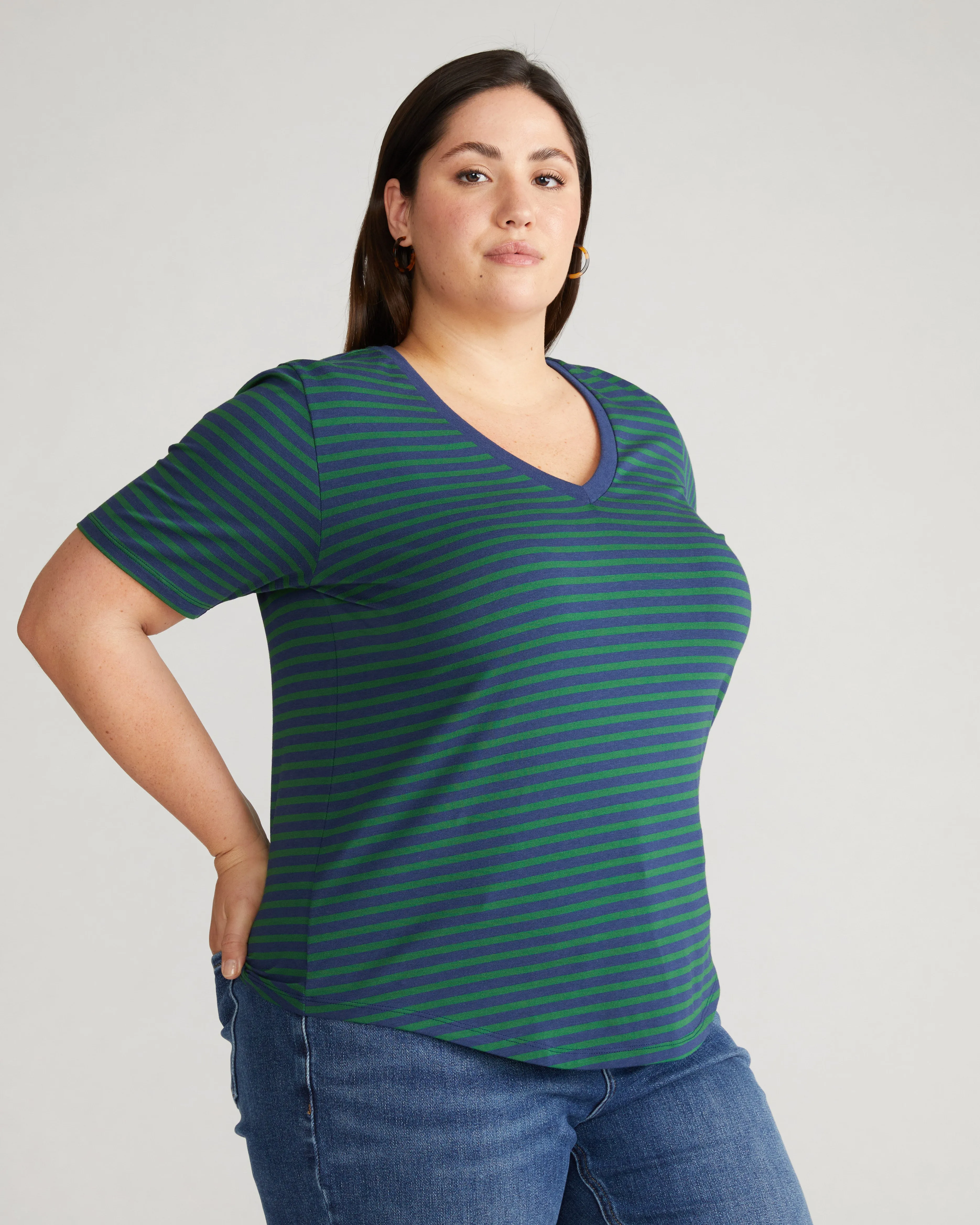 V Rex - Cenote/Jardin Stripe sold by Universal Standard product image thumbnail 2