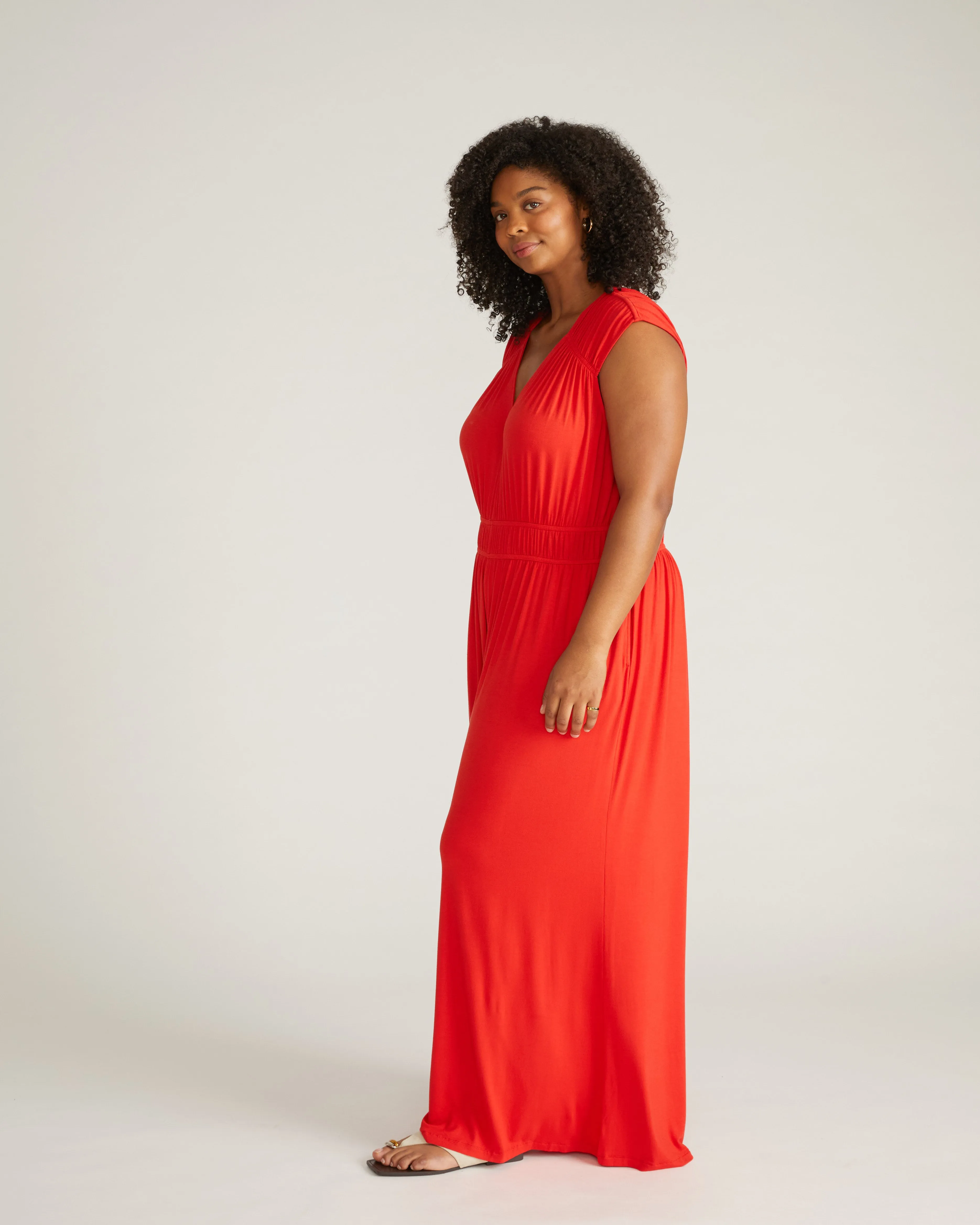 Zoey Liquid Jersey Jumpsuit - Lipstick sold by Universal Standard product image thumbnail 3