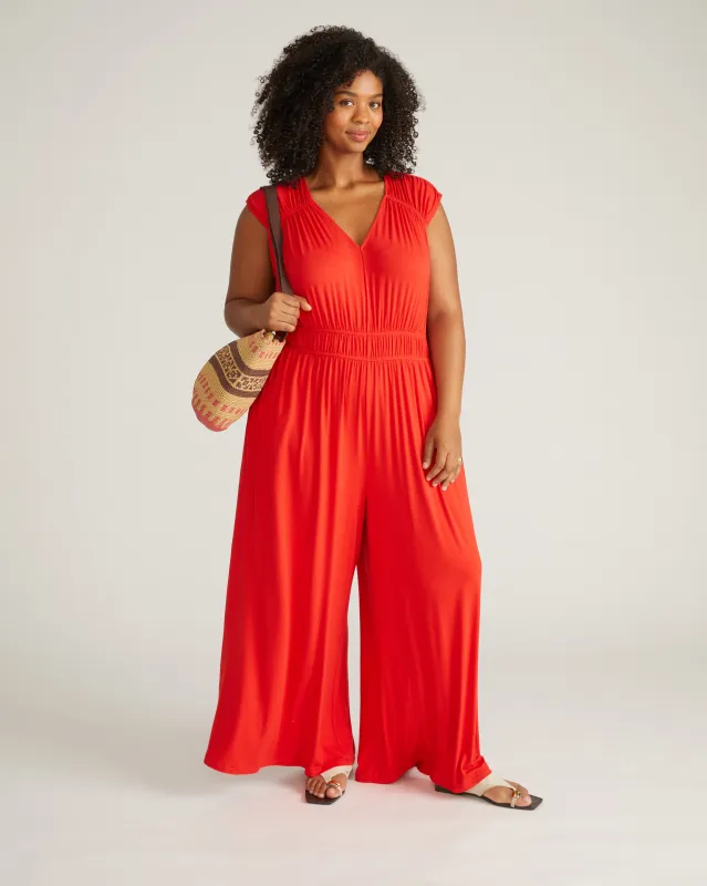Zoey Liquid Jersey Jumpsuit - Lipstick sold by Universal Standard