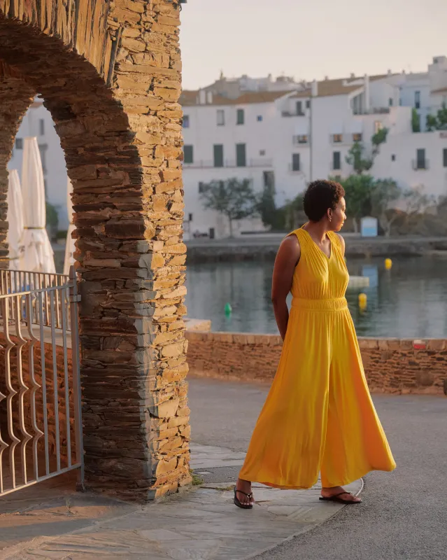 Zoey Liquid Jersey Jumpsuit - Golden Hour sold by Universal Standard