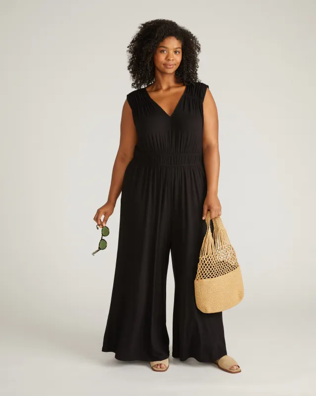 Zoey Liquid Jersey Jumpsuit - Black sold by Universal Standard