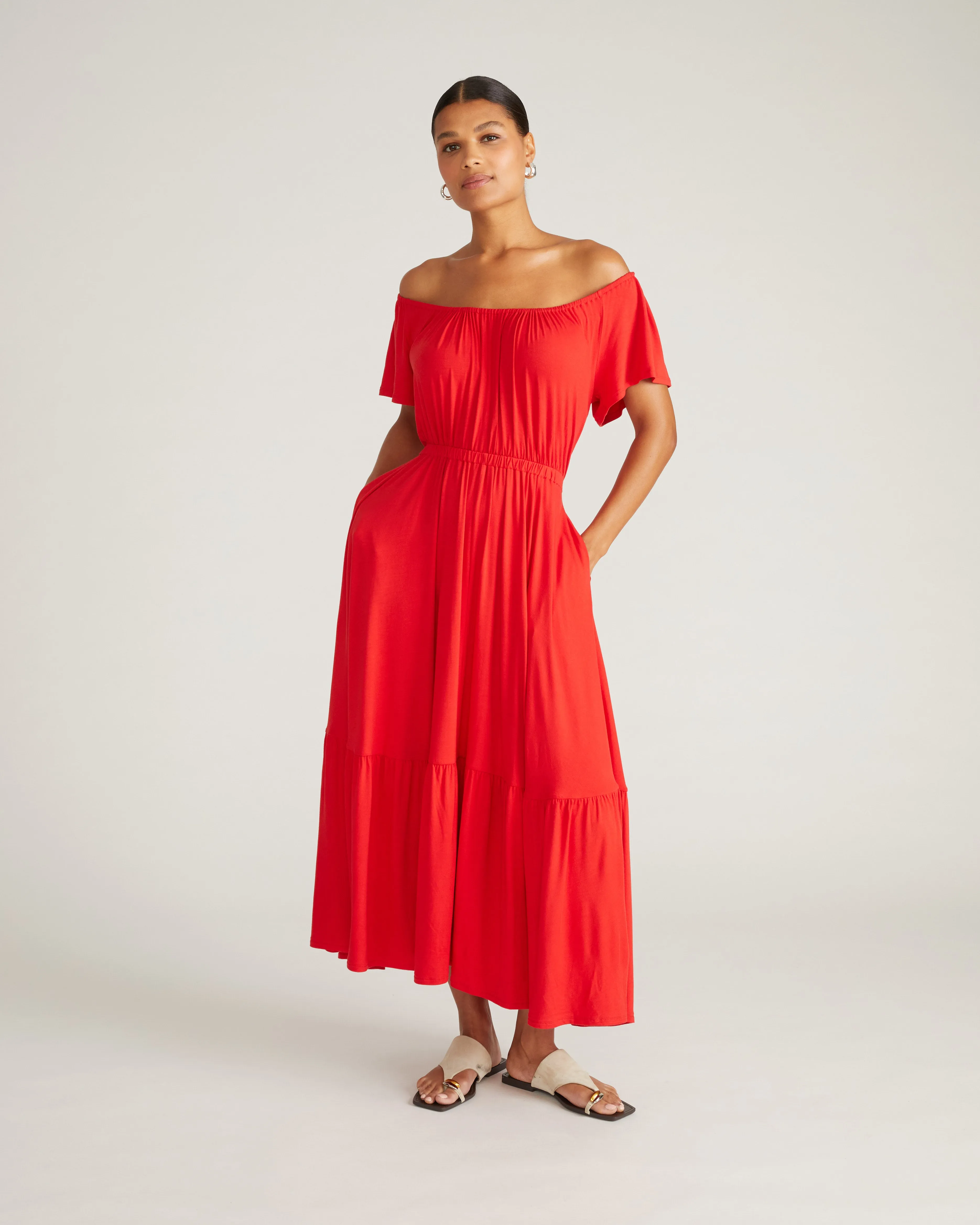 Kahlo Liquid Jersey Dress - Lipstick sold by Universal Standard product image thumbnail 3