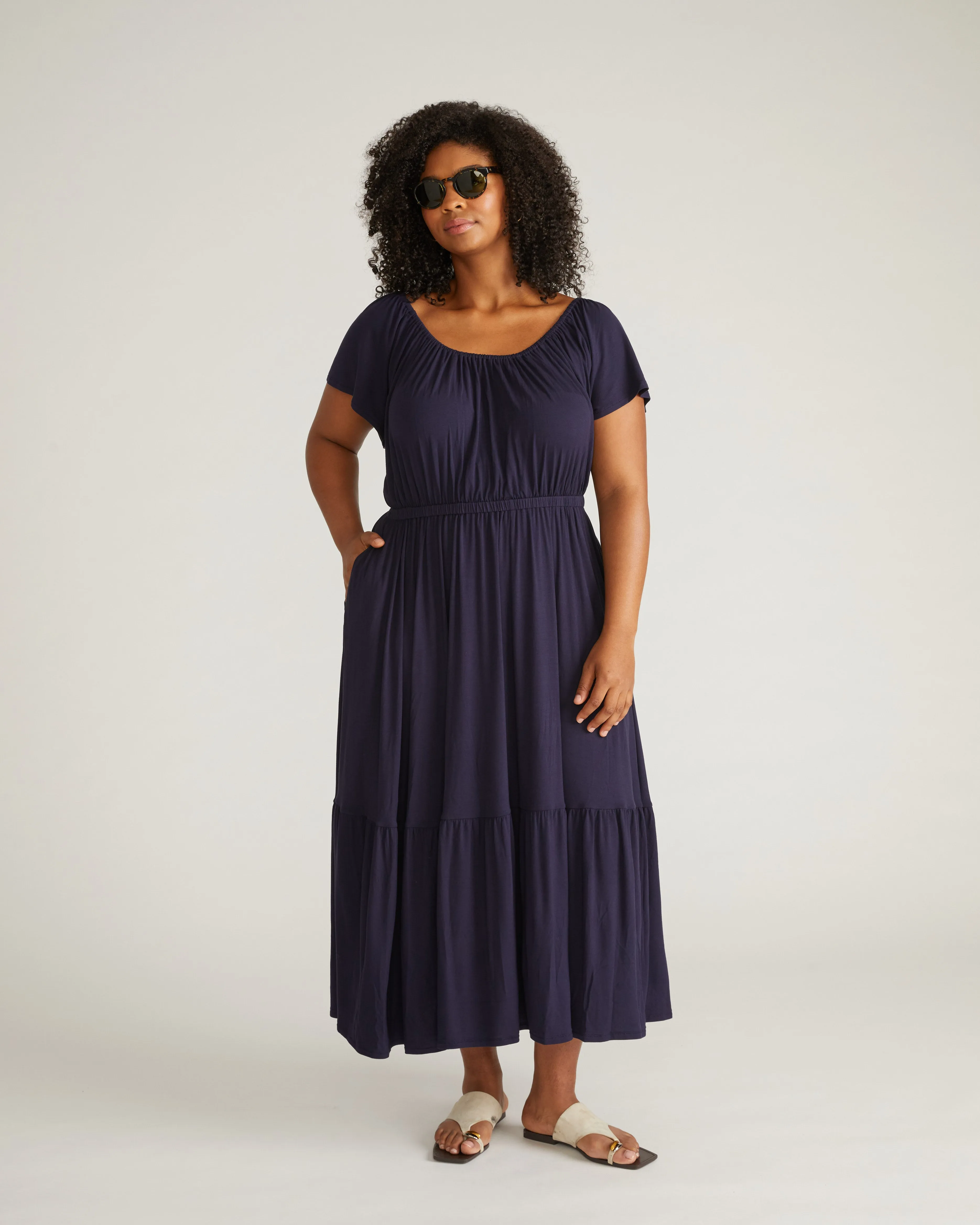 Kahlo Liquid Jersey Dress - Midnight sold by Universal Standard