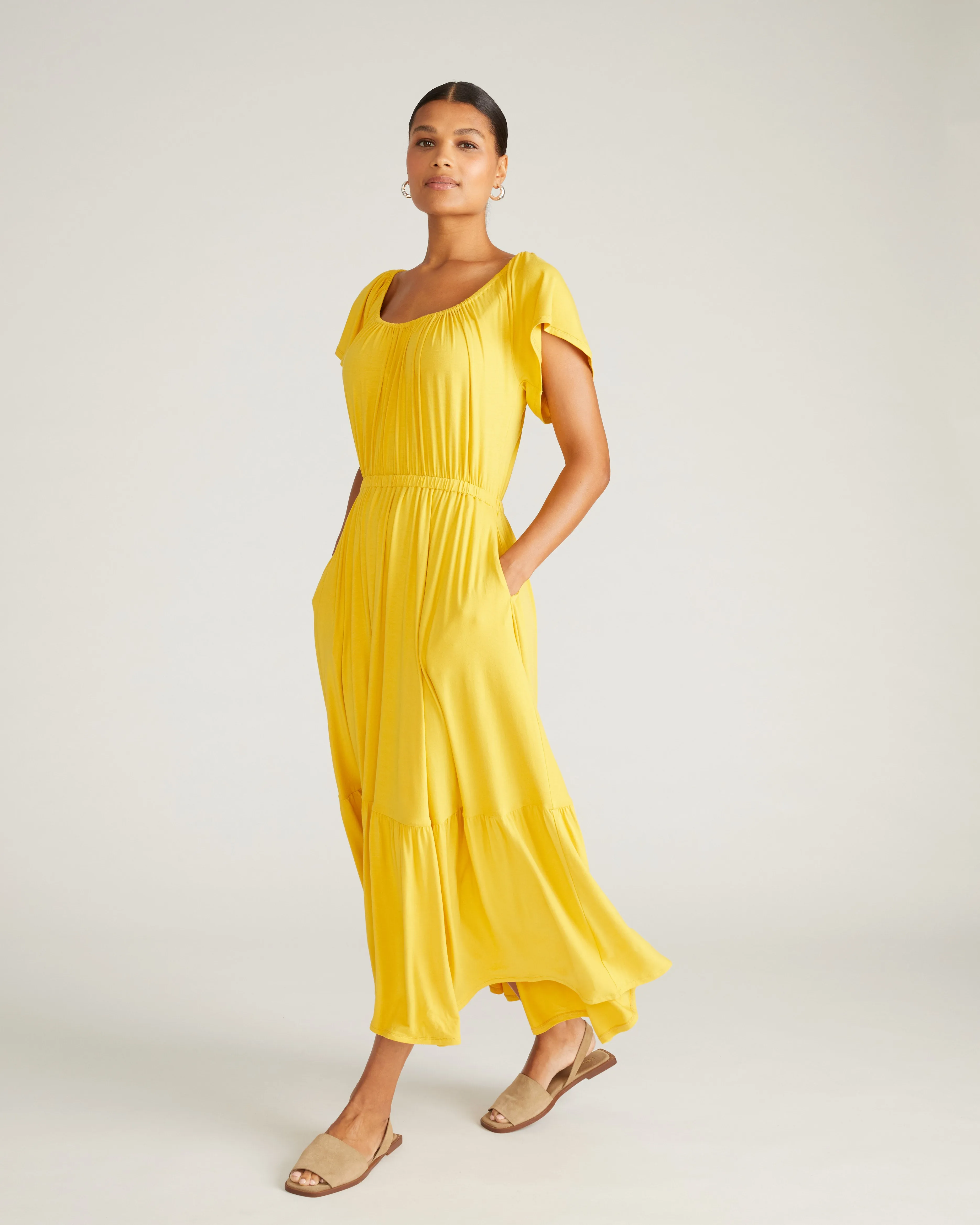 Kahlo Liquid Jersey Dress - Golden Hour sold by Universal Standard product image thumbnail 4
